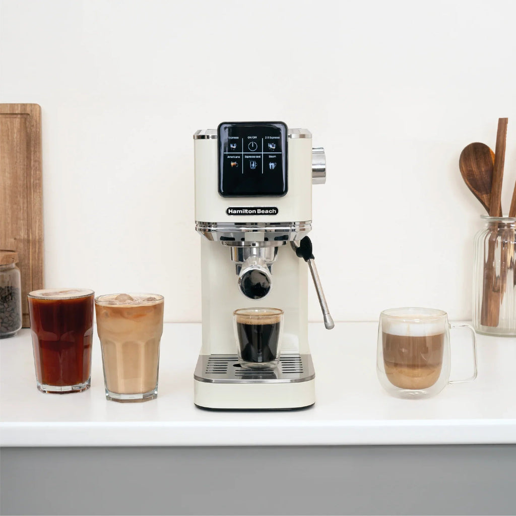 HAMILTON BEACH - BaristaPro Touch 5-in-1 Espresso Machine - Cream - HBC5210C - Kitchenary