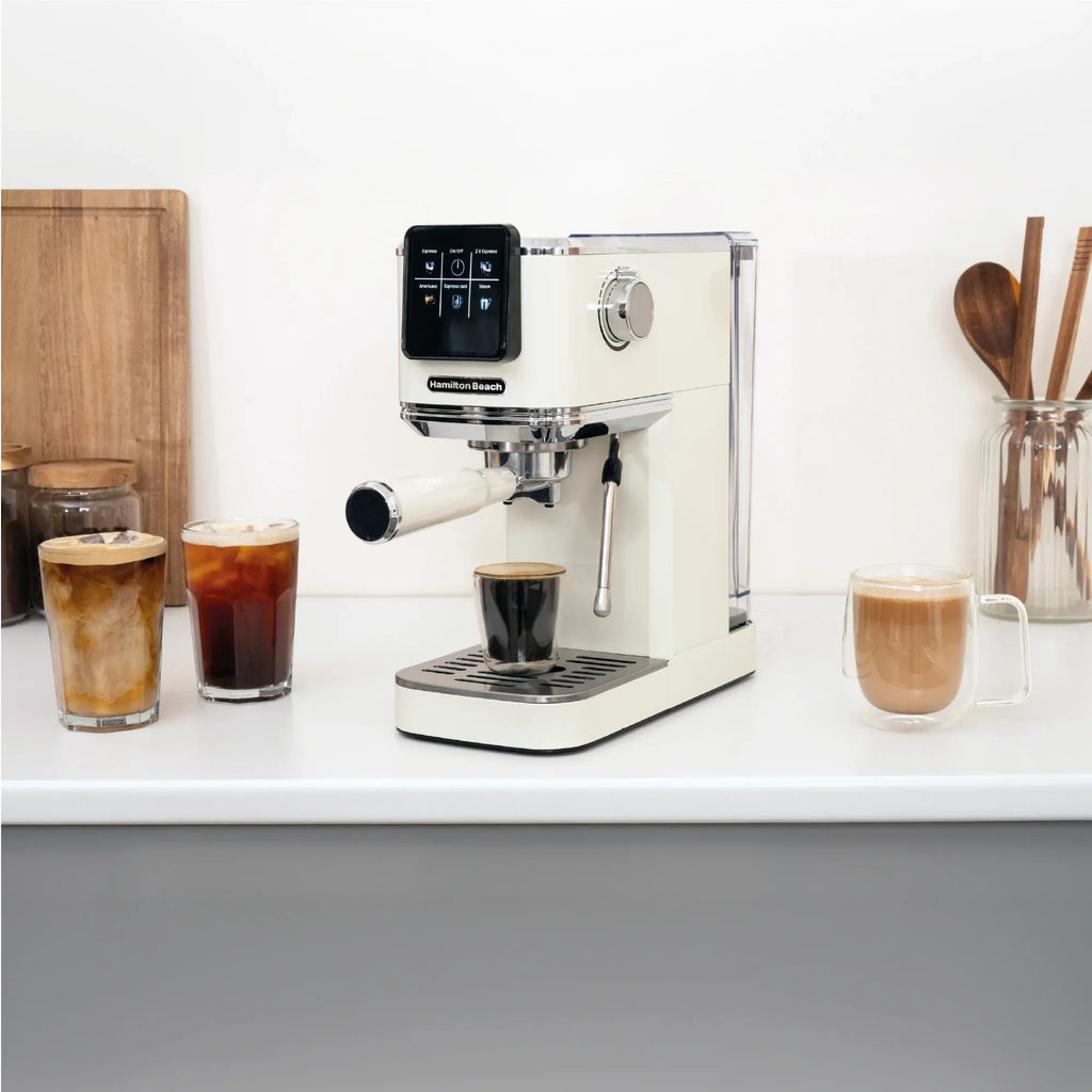 HAMILTON BEACH - BaristaPro Touch 5-in-1 Espresso Machine - Cream - HBC5210C - Kitchenary