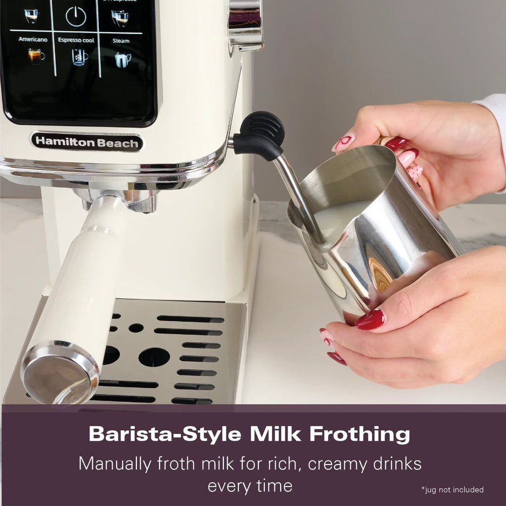 HAMILTON BEACH - BaristaPro Touch 5-in-1 Espresso Machine - Cream - HBC5210C - Kitchenary