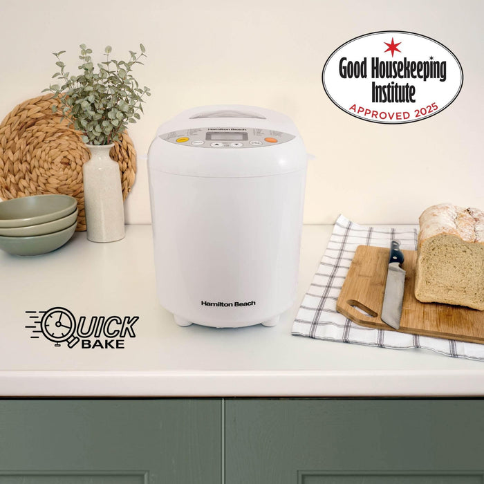 HAMILTON BEACH - Essential QuickBake 19-in-1 Automatic Bread Maker - White - HB8103BMW - Kitchenary