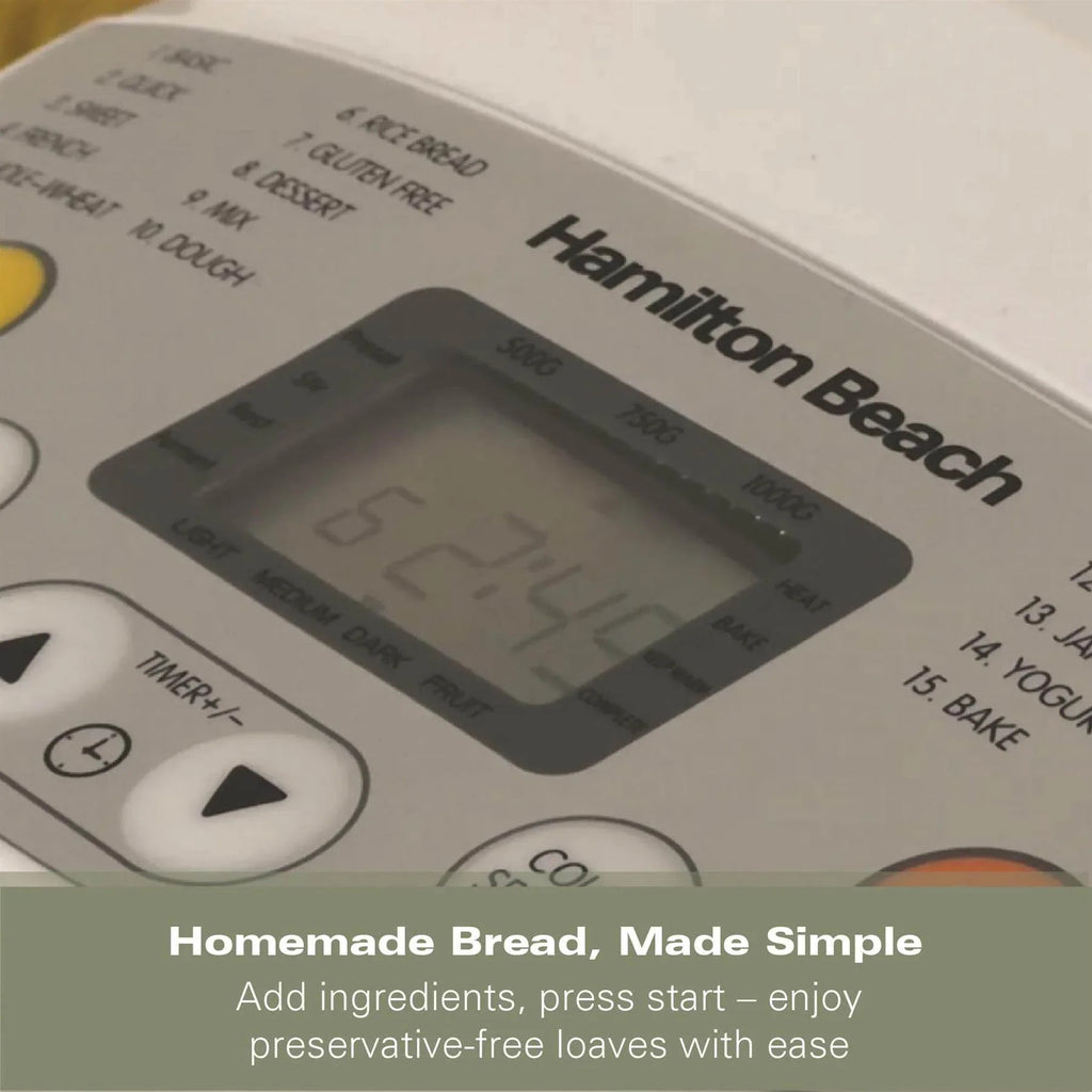 HAMILTON BEACH - Essential QuickBake 19-in-1 Automatic Bread Maker - White - HB8103BMW - Kitchenary
