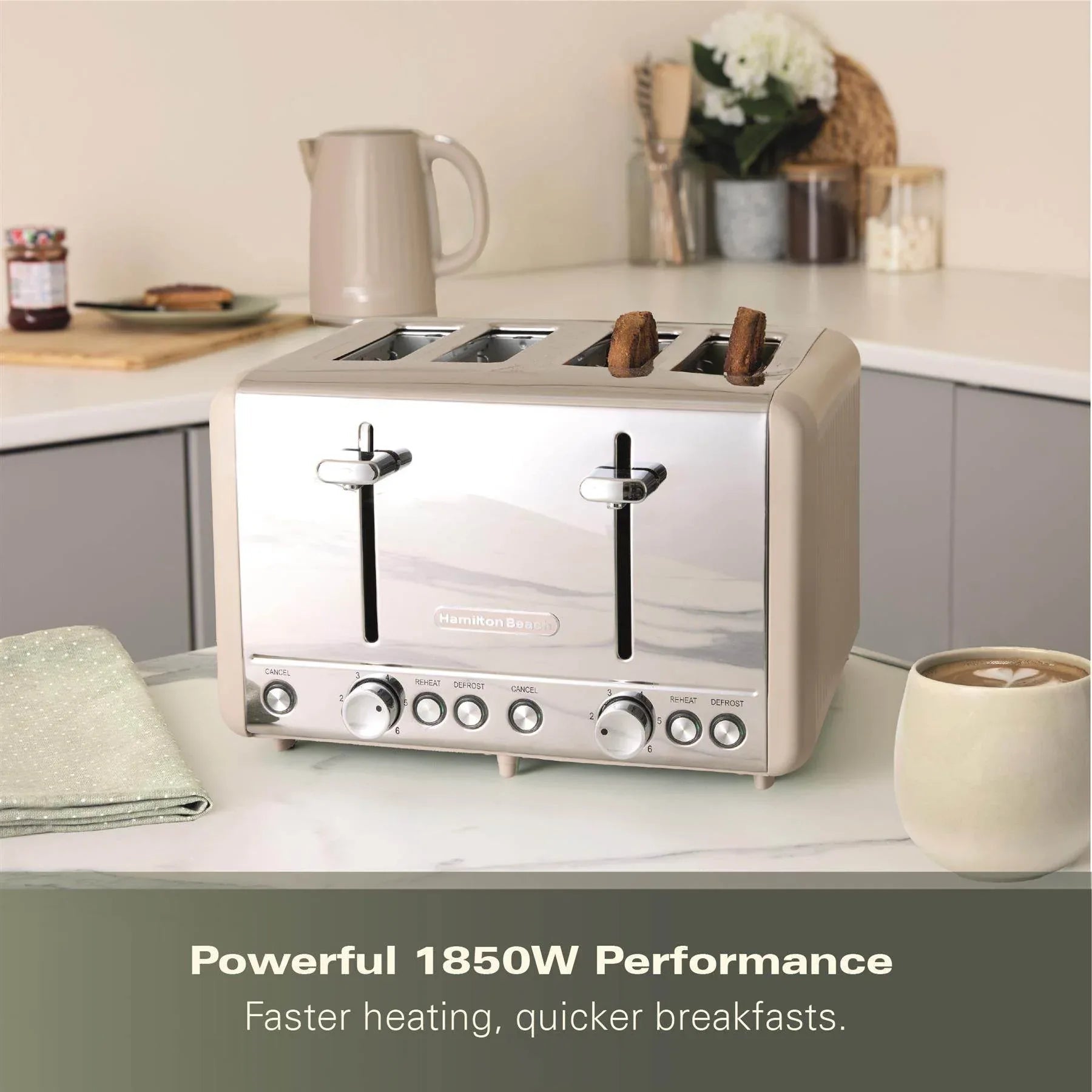 HAMILTON BEACH - Harmony 4 Slice Toaster - Cappucino - HBT018C - Kitchenary