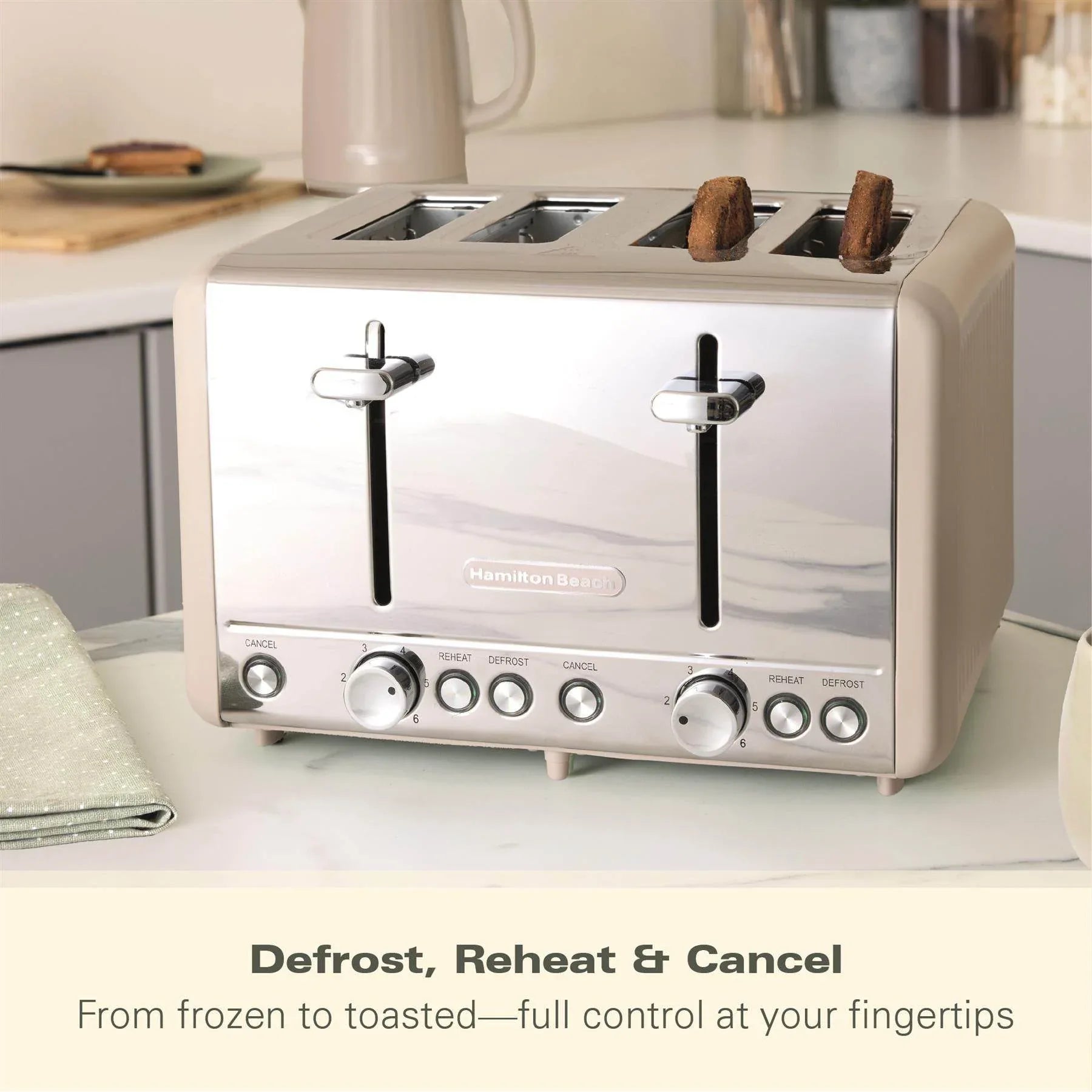 HAMILTON BEACH - Harmony 4 Slice Toaster - Cappucino - HBT018C - Kitchenary