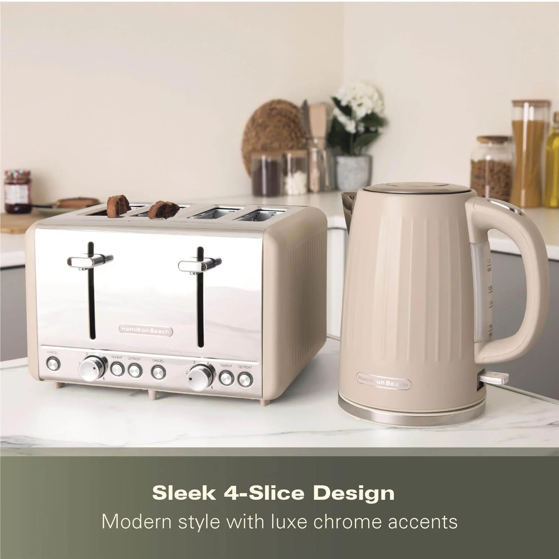 HAMILTON BEACH - Harmony 4 Slice Toaster - Cappucino - HBT018C - Kitchenary