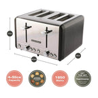HAMILTON BEACH - Harmony 4 Slice Toaster - Espresso - HBT018B - Kitchenary