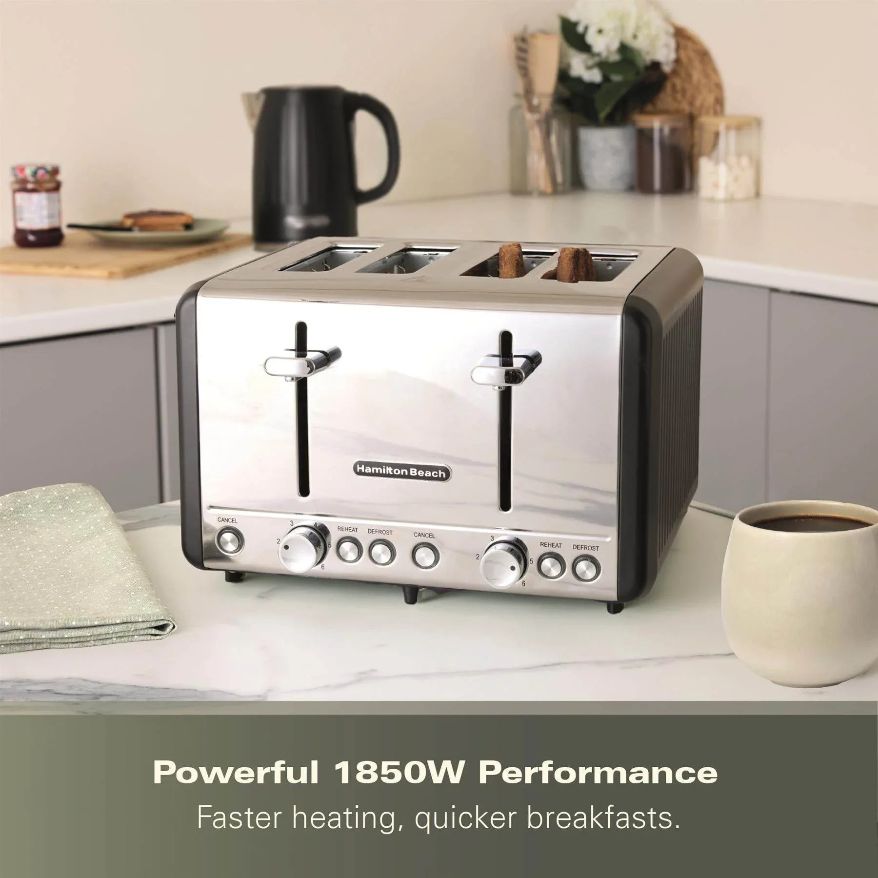 HAMILTON BEACH - Harmony 4 Slice Toaster - Espresso - HBT018B - Kitchenary