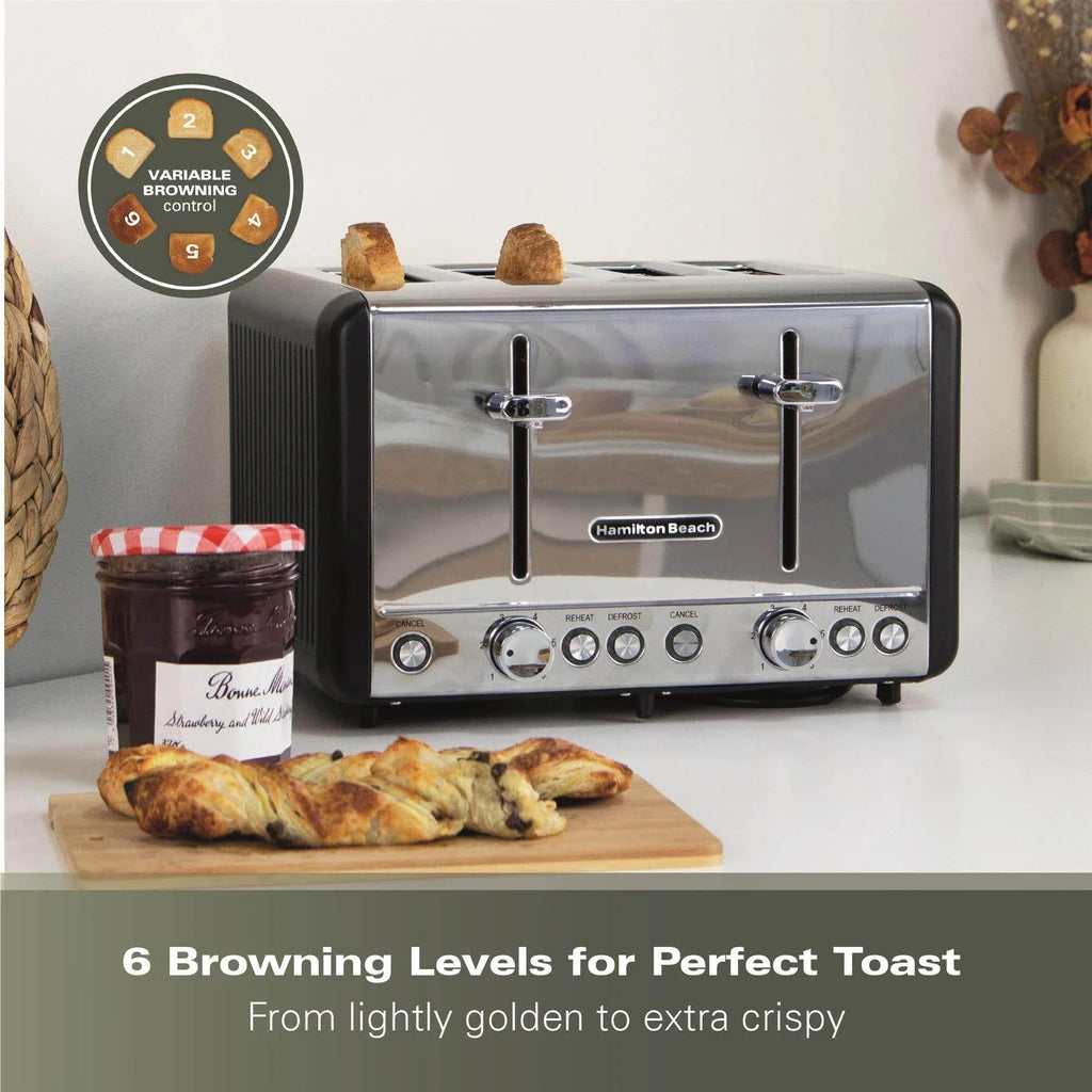 HAMILTON BEACH - Harmony 4 Slice Toaster - Espresso - HBT018B - Kitchenary