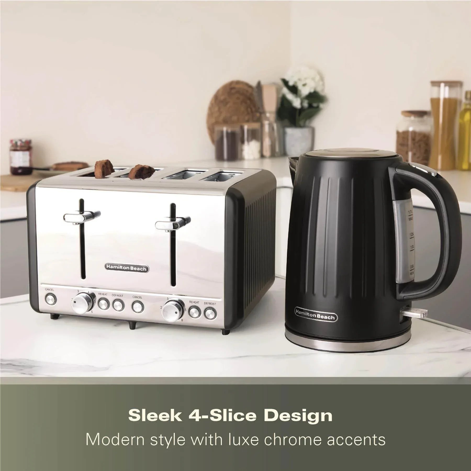 HAMILTON BEACH - Harmony 4 Slice Toaster - Espresso - HBT018B - Kitchenary