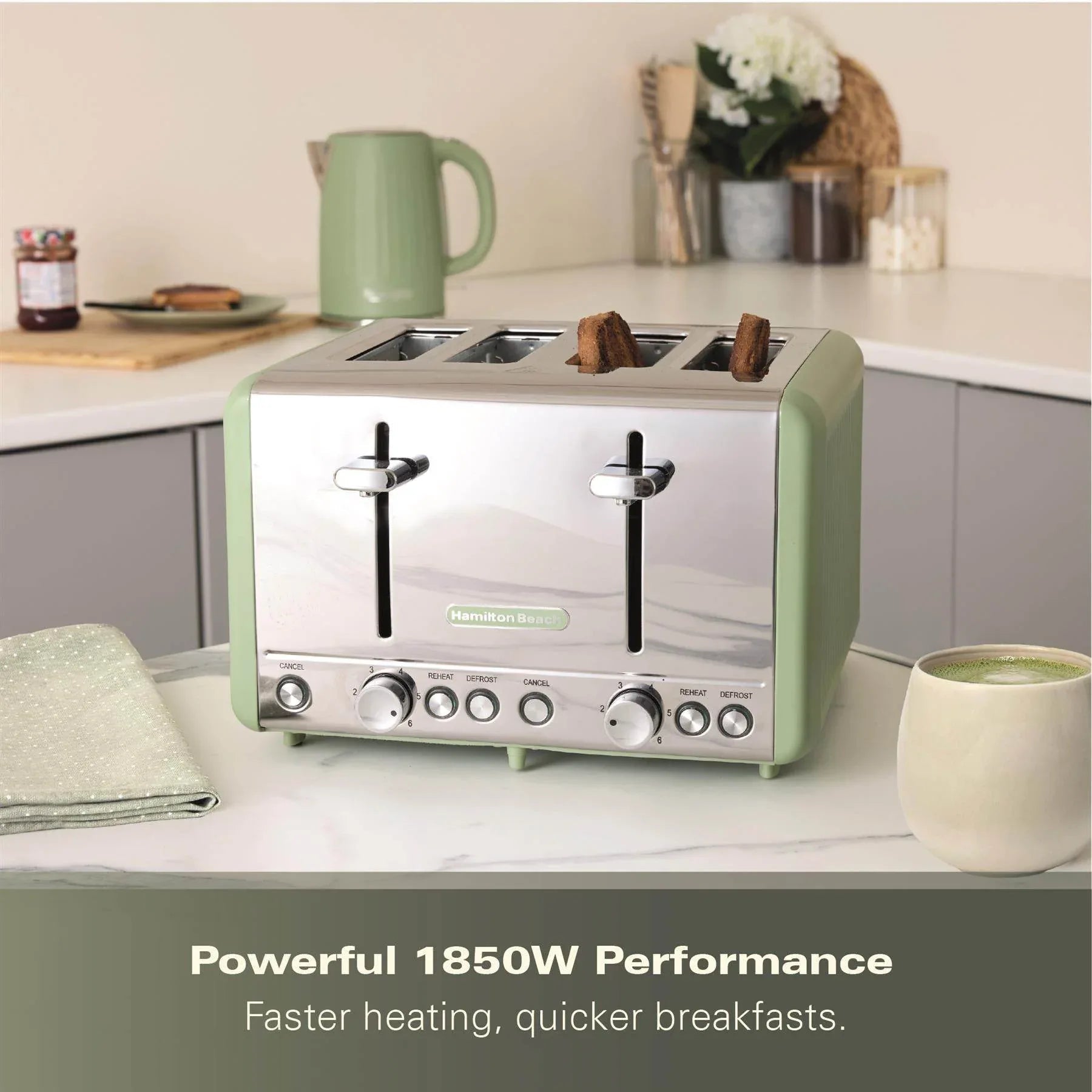 HAMILTON BEACH - Harmony 4 Slice Toaster - Matcha - HBT018M - Kitchenary