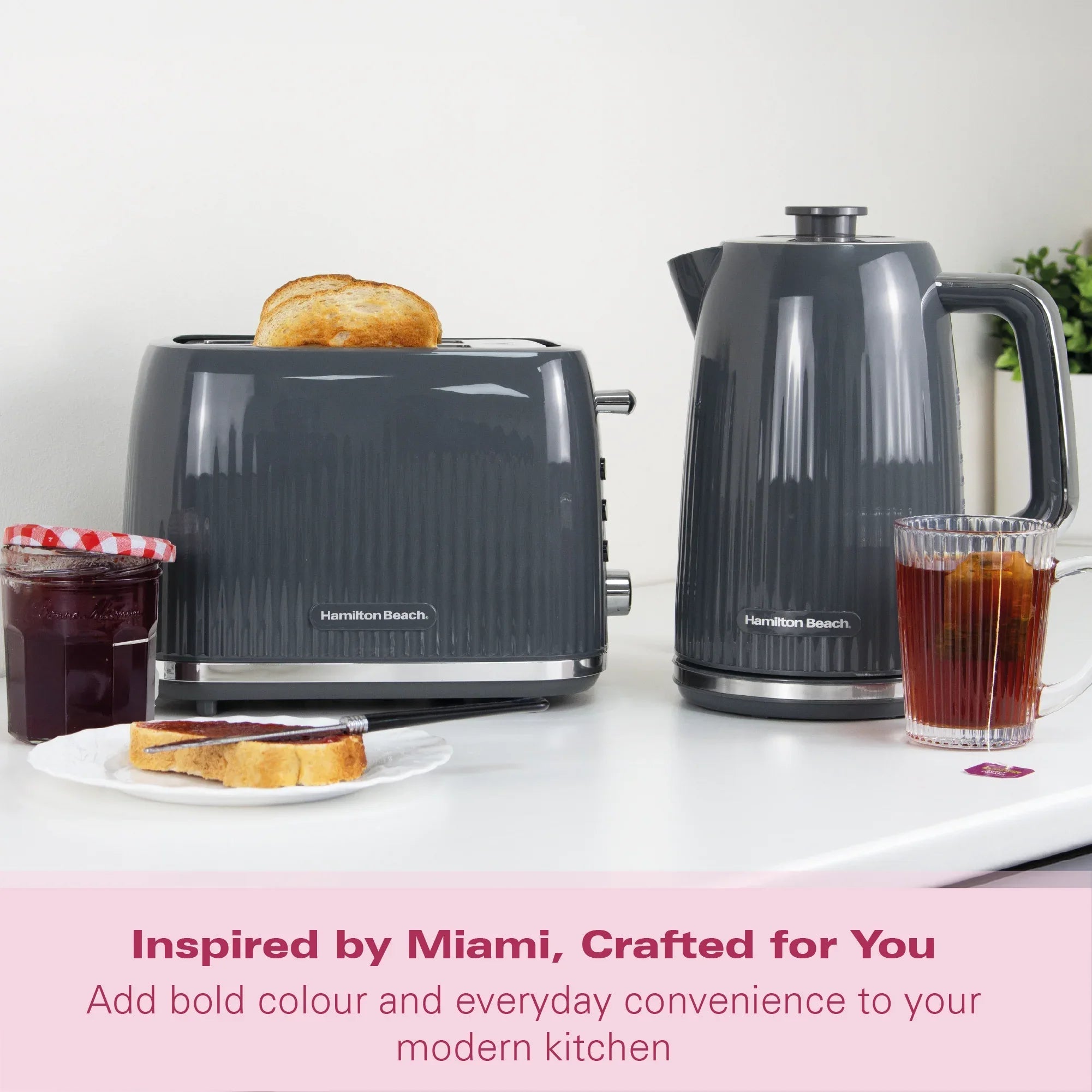 HAMILTON BEACH - Miami 1.7L Kettle - Charcoal Grey - HB3023CH - Kitchenary