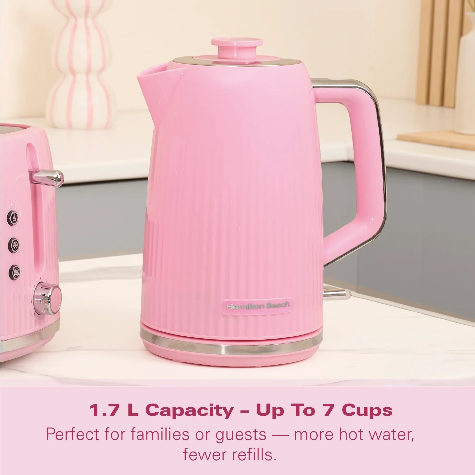 HAMILTON BEACH - Miami 1.7L Kettle - Flamingo Pink - HB3023F - Kitchenary