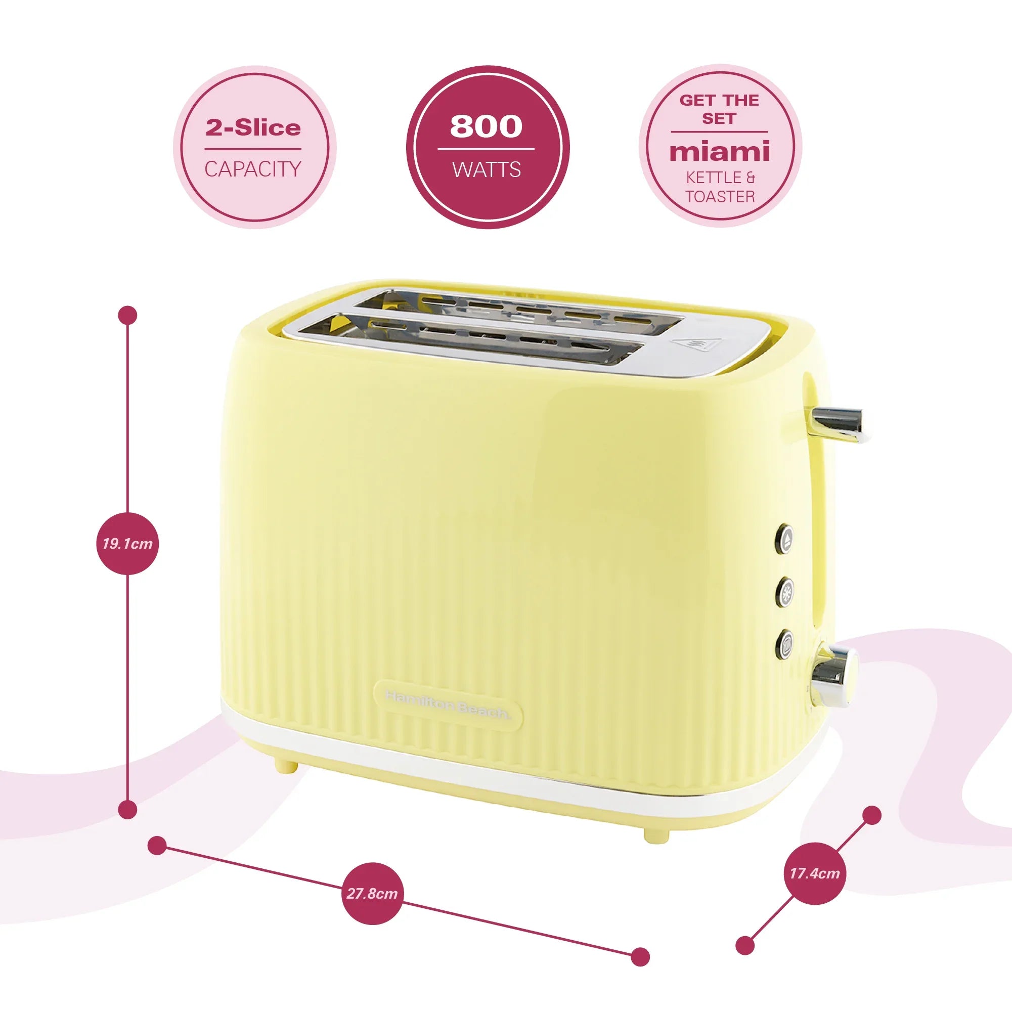 HAMILTON BEACH - Miami 2 Slice Toaster - Banana Split - HB1420B - Kitchenary