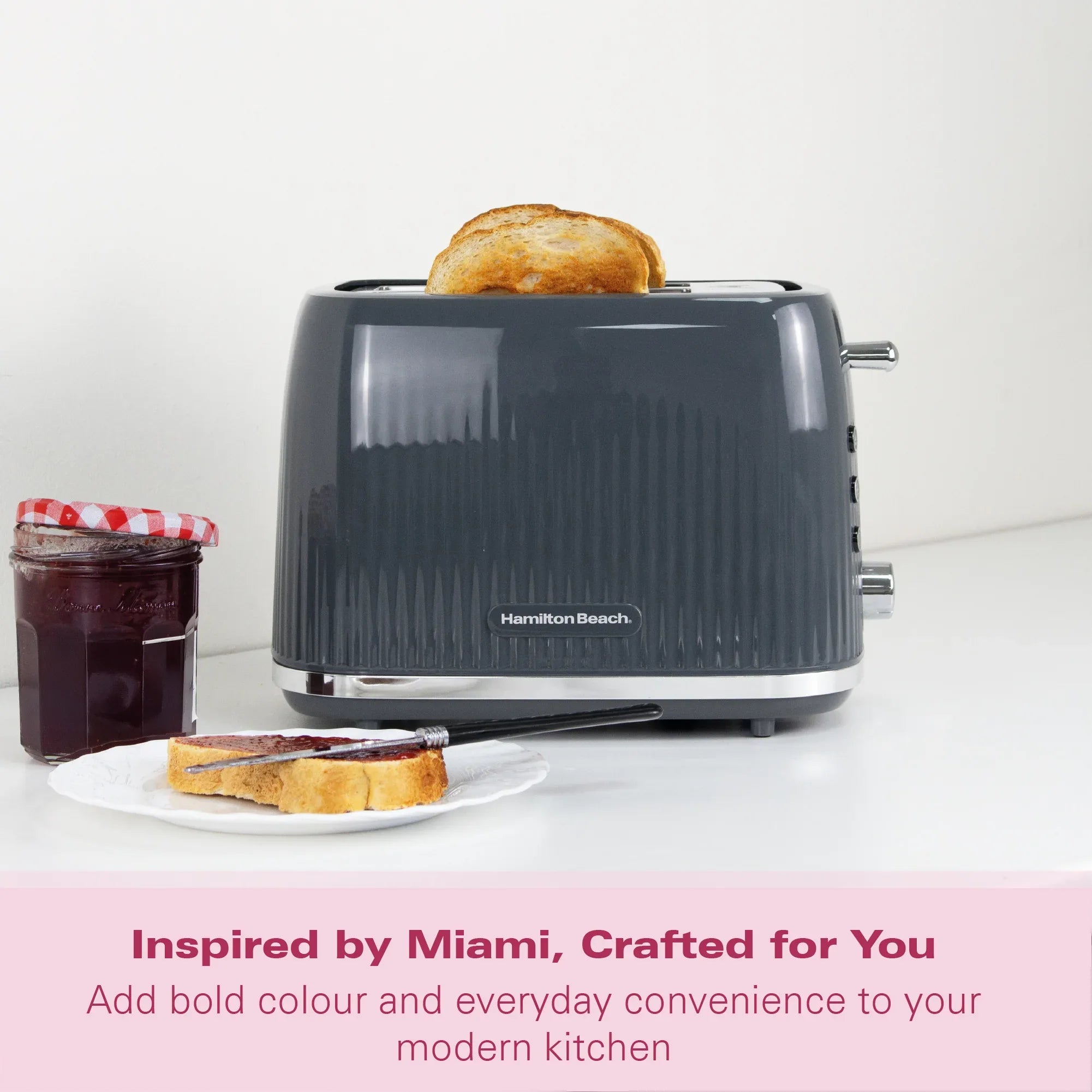 HAMILTON BEACH - Miami 2 Slice Toaster - Charcoal Grey - HB1420CH - Kitchenary