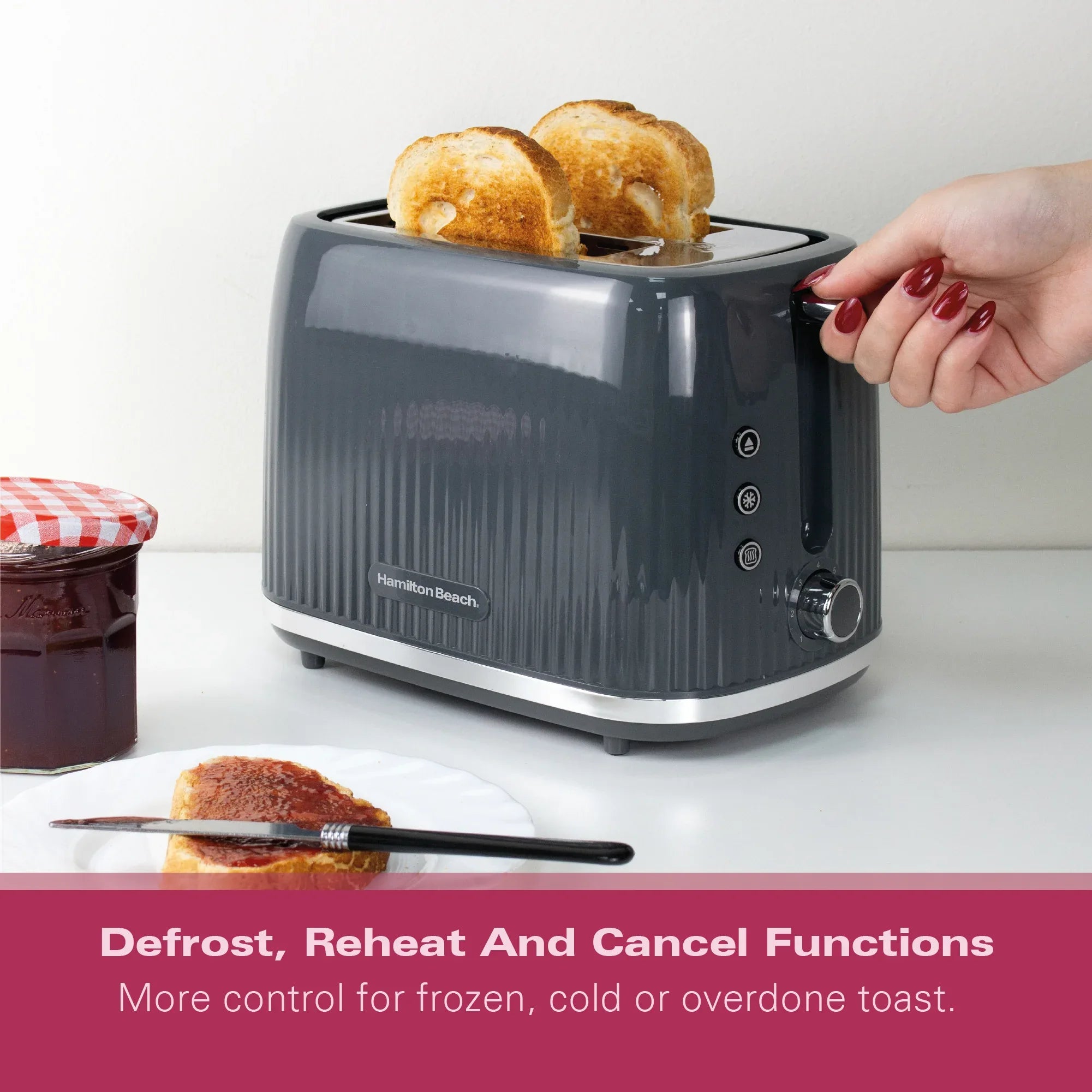 HAMILTON BEACH - Miami 2 Slice Toaster - Charcoal Grey - HB1420CH - Kitchenary
