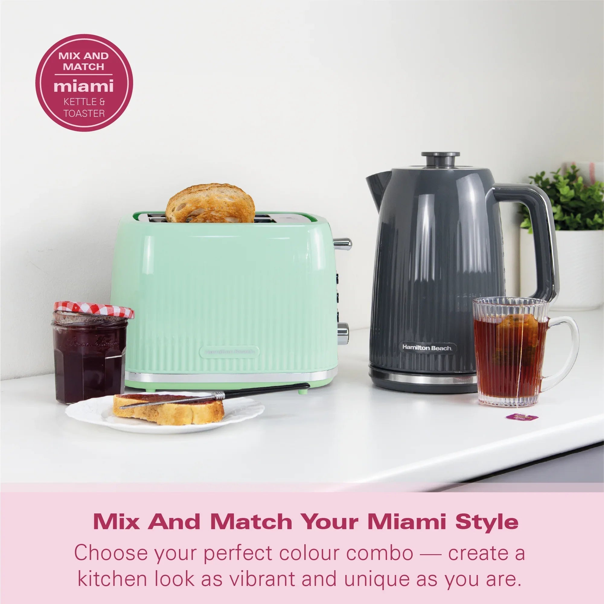 HAMILTON BEACH - Miami 2 Slice Toaster - Charcoal Grey - HB1420CH - Kitchenary