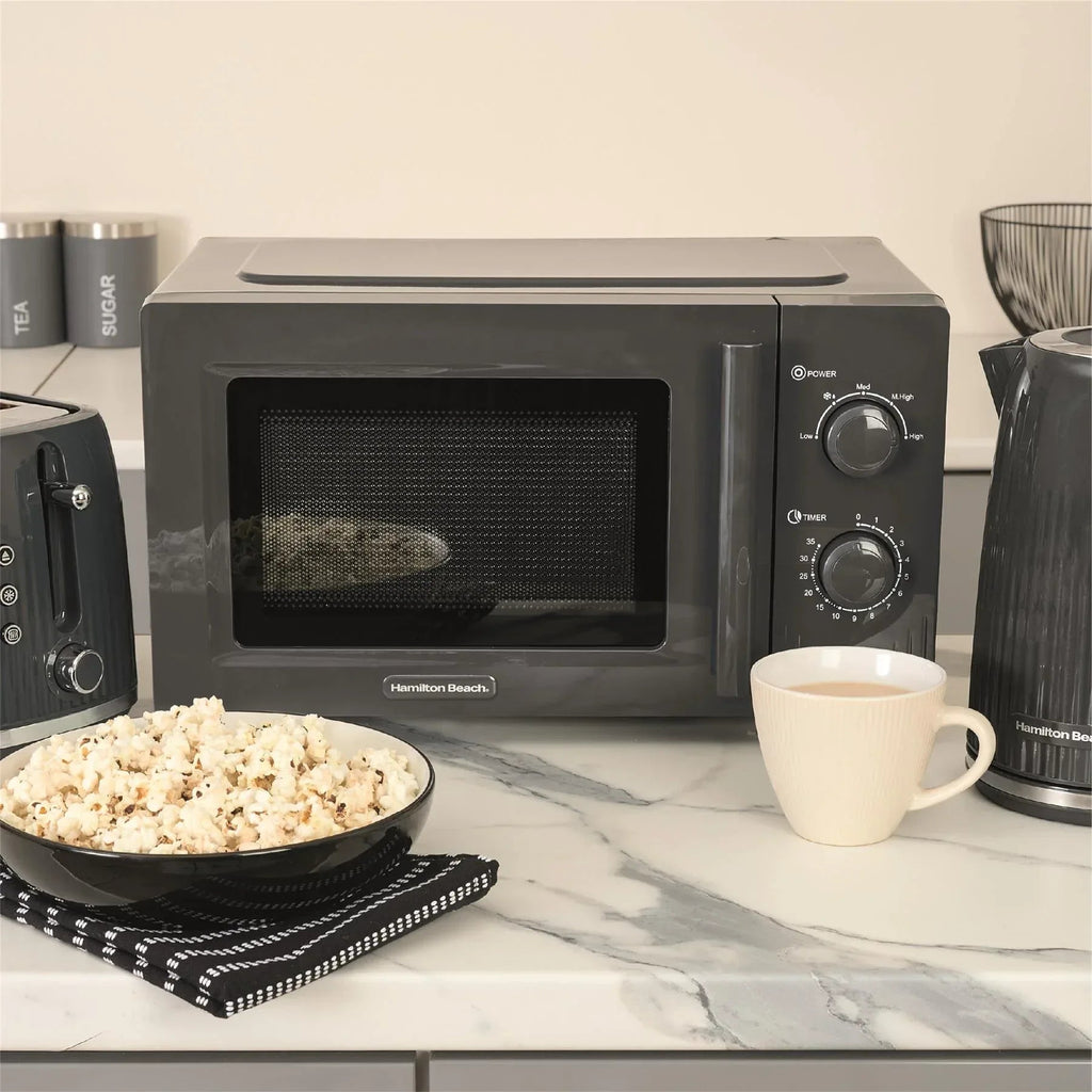 HAMILTON BEACH - Miami 800W Microwave - Charcoal Grey - HBMX20CH - Kitchenary
