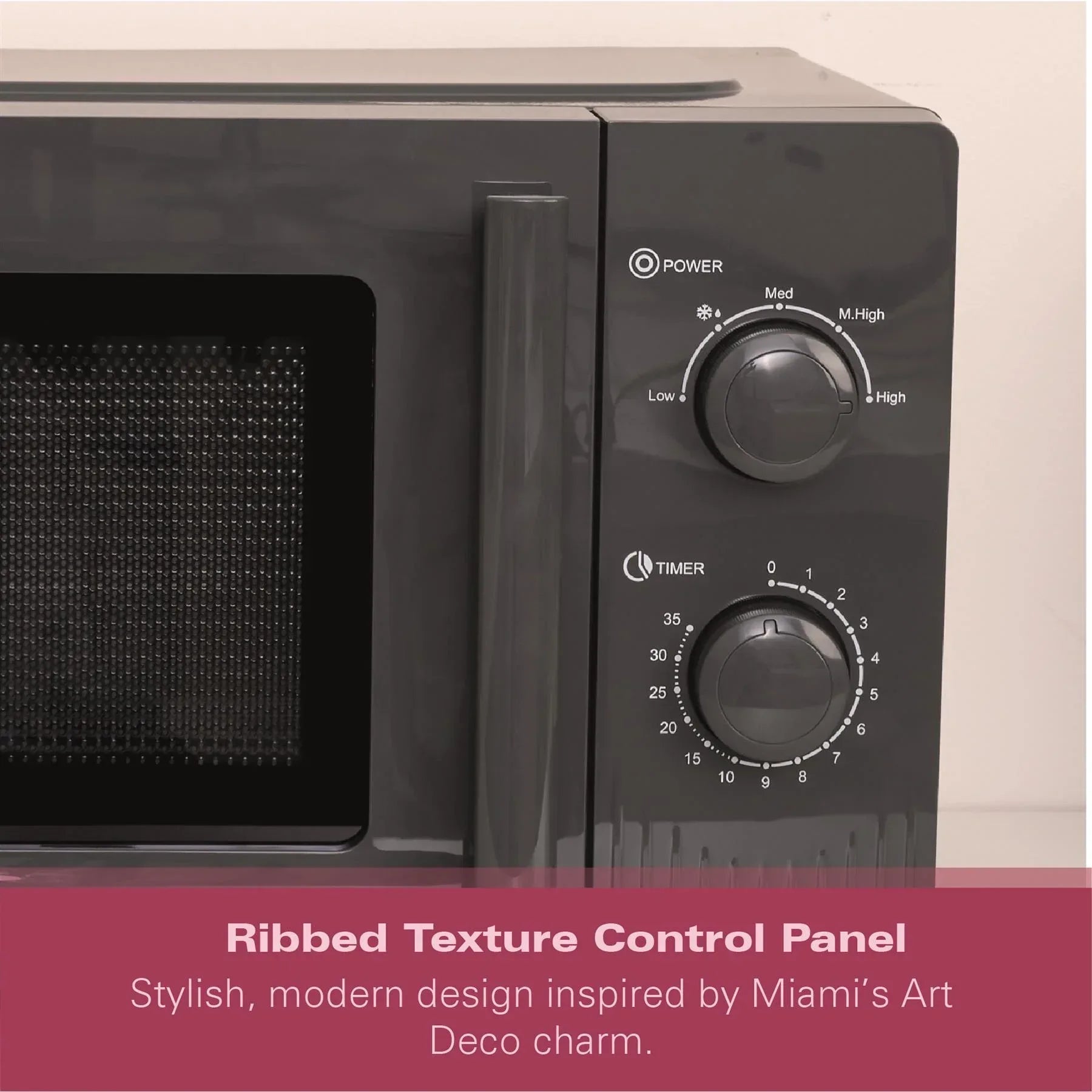HAMILTON BEACH - Miami 800W Microwave - Charcoal Grey - HBMX20CH - Kitchenary