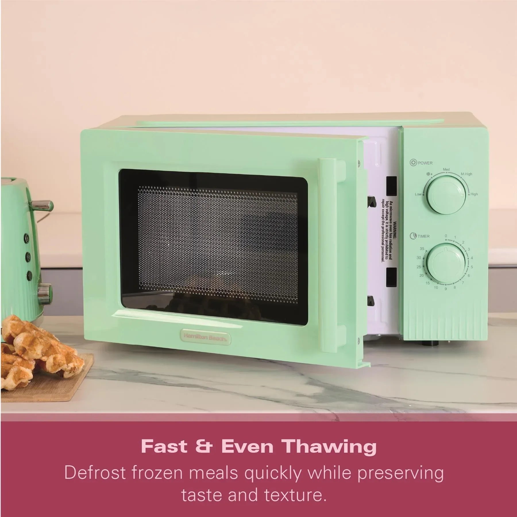 HAMILTON BEACH - Miami 800W Microwave - Mojito Mint - HBMX20M - Kitchenary