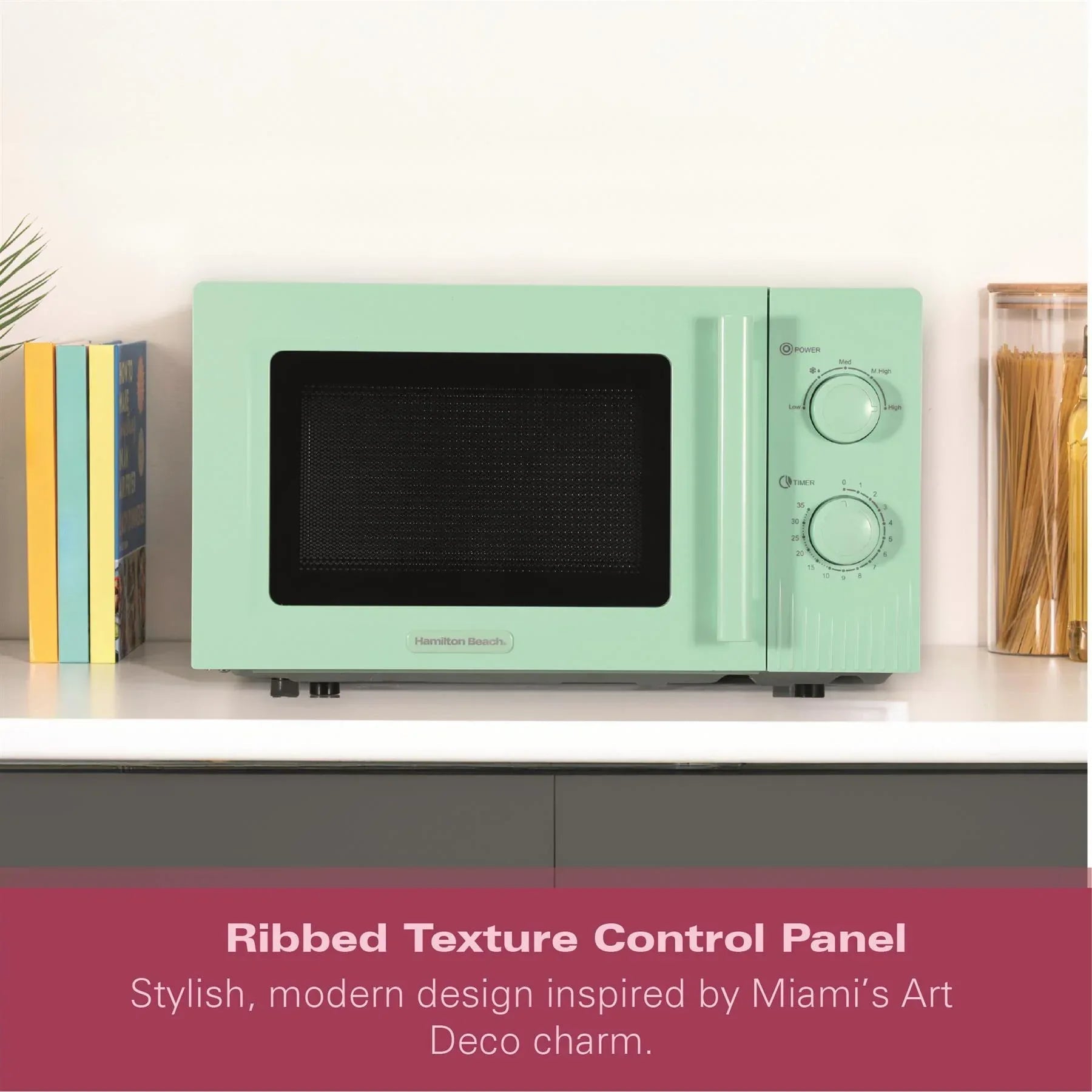 HAMILTON BEACH - Miami 800W Microwave - Mojito Mint - HBMX20M - Kitchenary