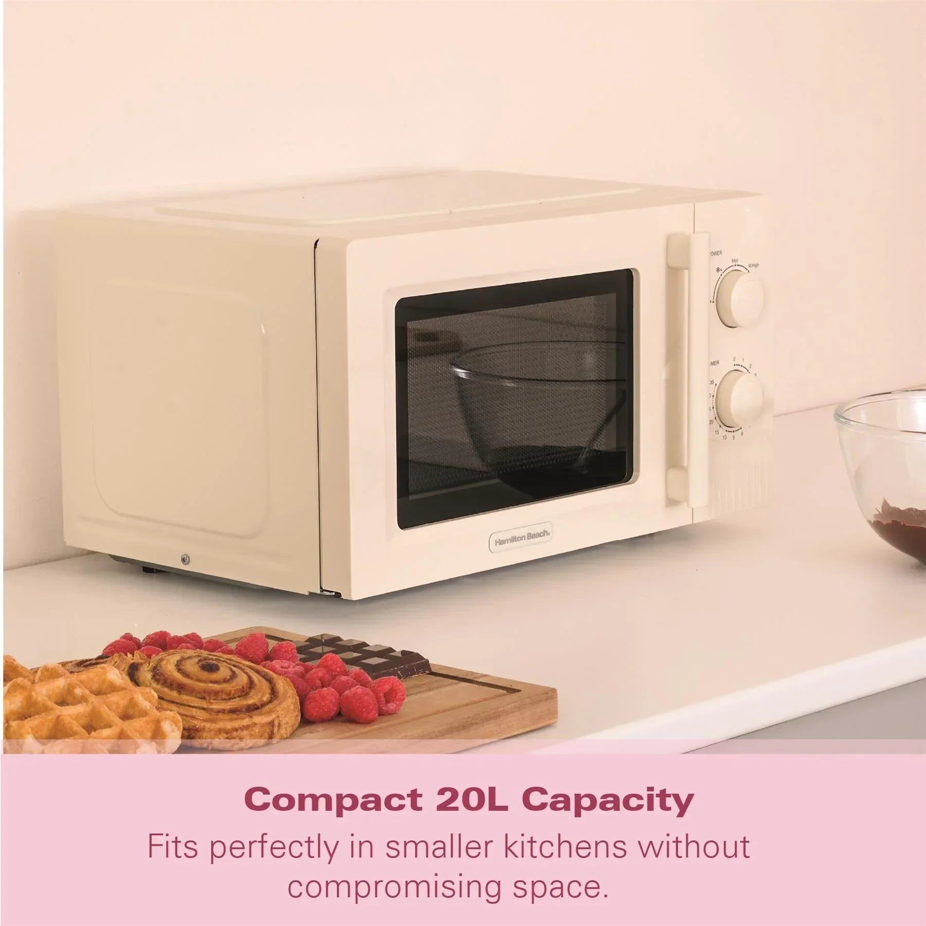 HAMILTON BEACH - Miami 800W Microwave - Sand - HBMX20S - Kitchenary