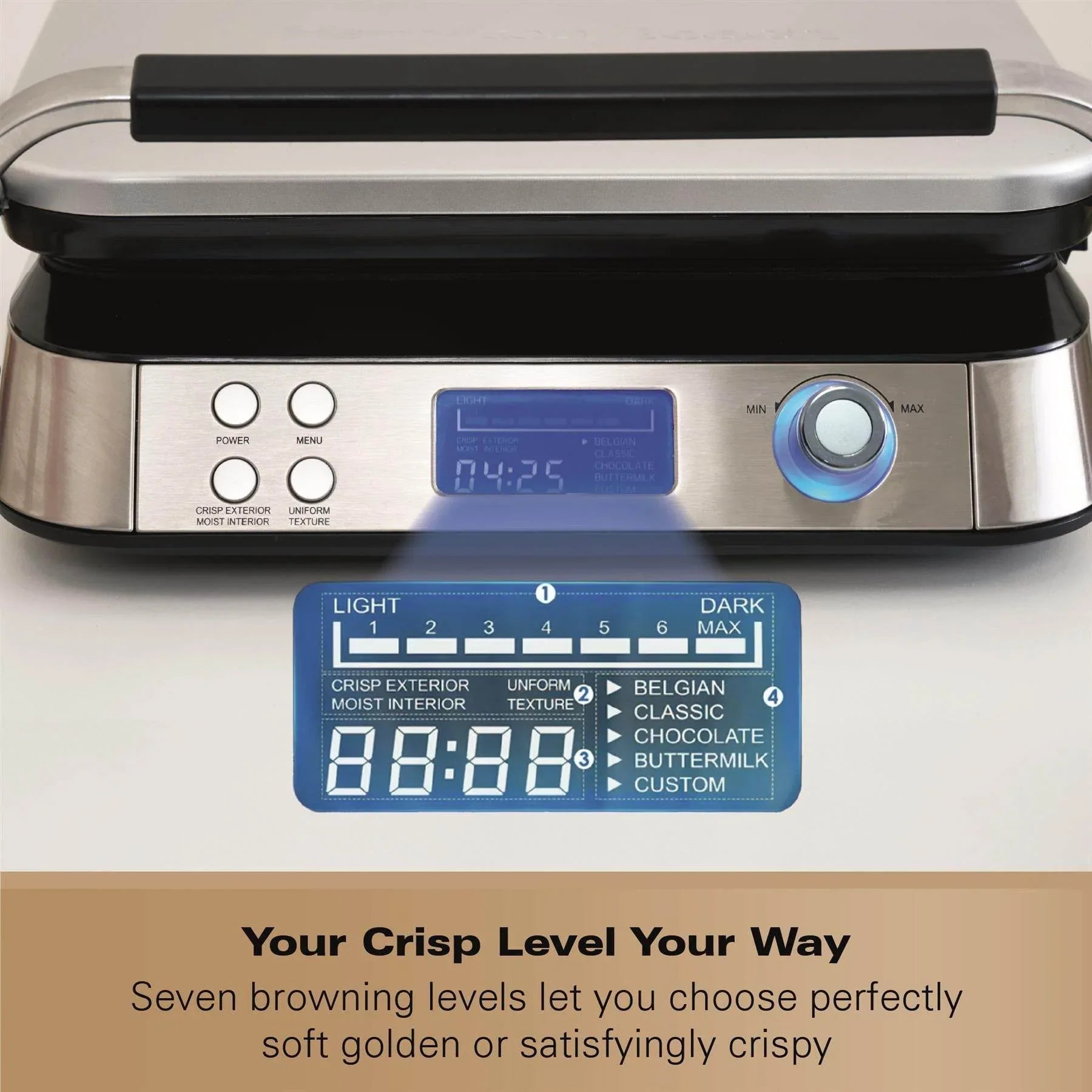 HAMILTON BEACH - Pro Smart Waffle Maker - Silver - HB5403T - Kitchenary