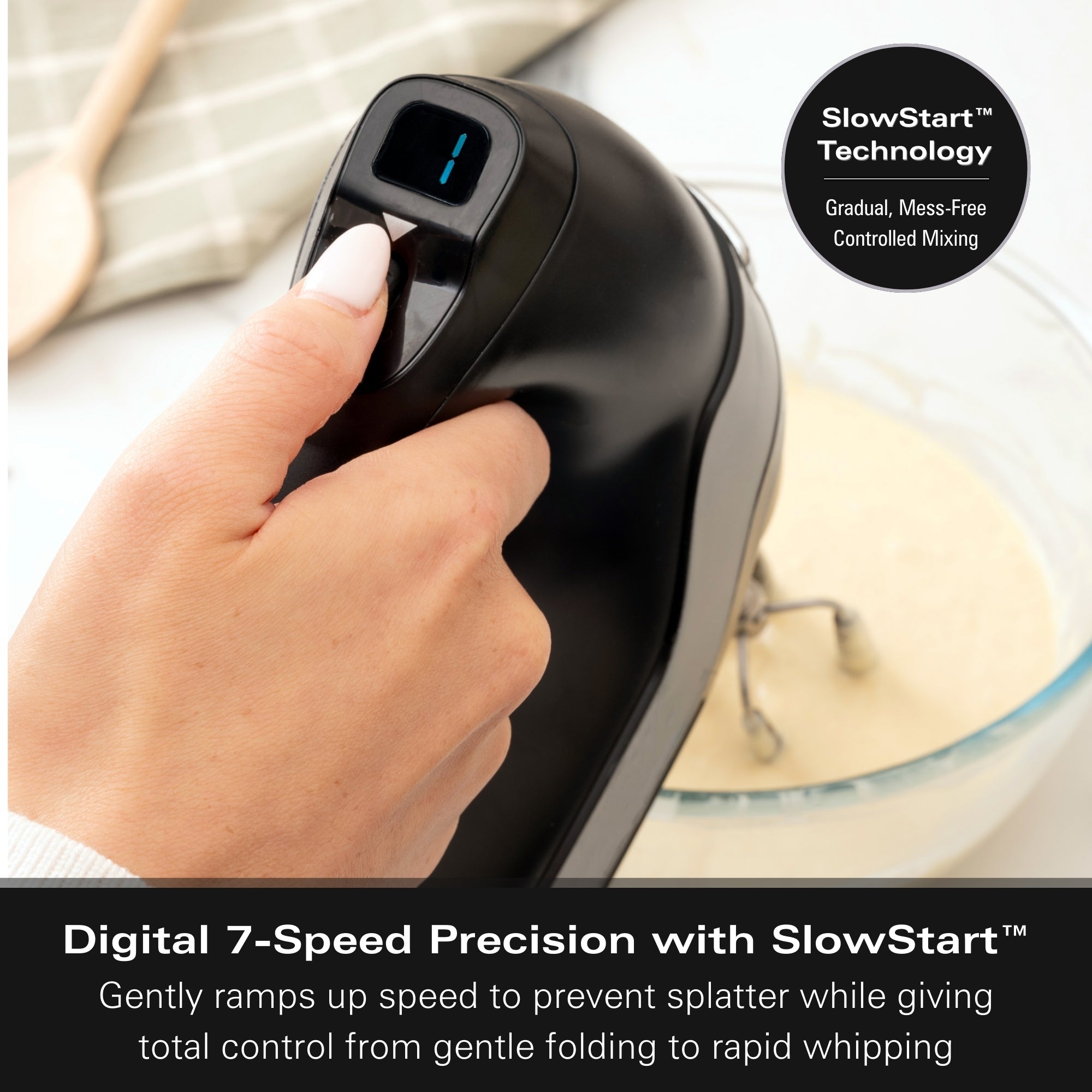 HAMILTON BEACH - Professional 7-Speed Digital Electric Hand Mixer - Black - 62655-SAU - Kitchenary