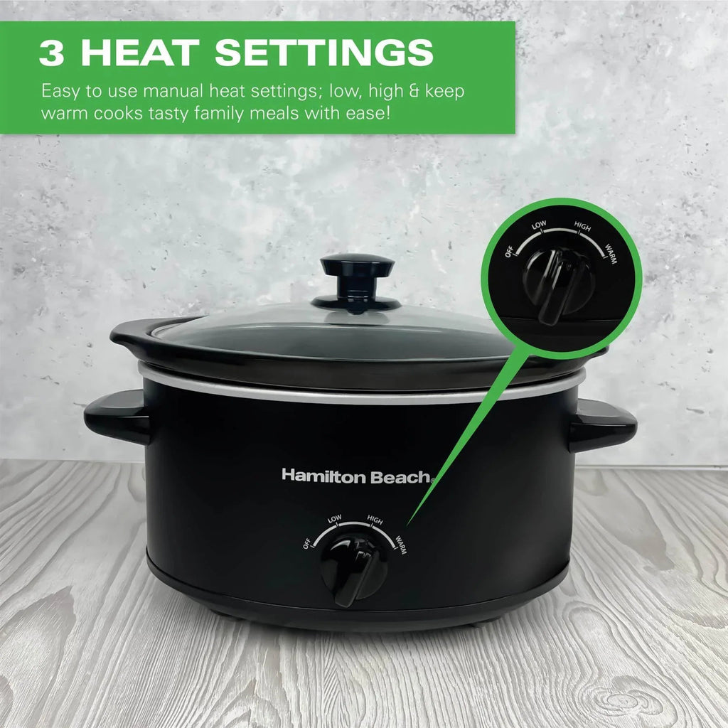 HAMILTON BEACH - The Comfort Cook 3.5L Slow Cooker - Black - HBSC040B - Kitchenary