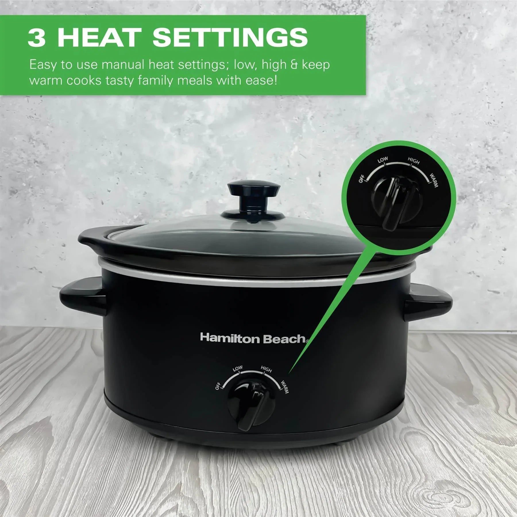 HAMILTON BEACH - The Comfort Cook 3.5L Slow Cooker - Black - HBSC040B - Kitchenary