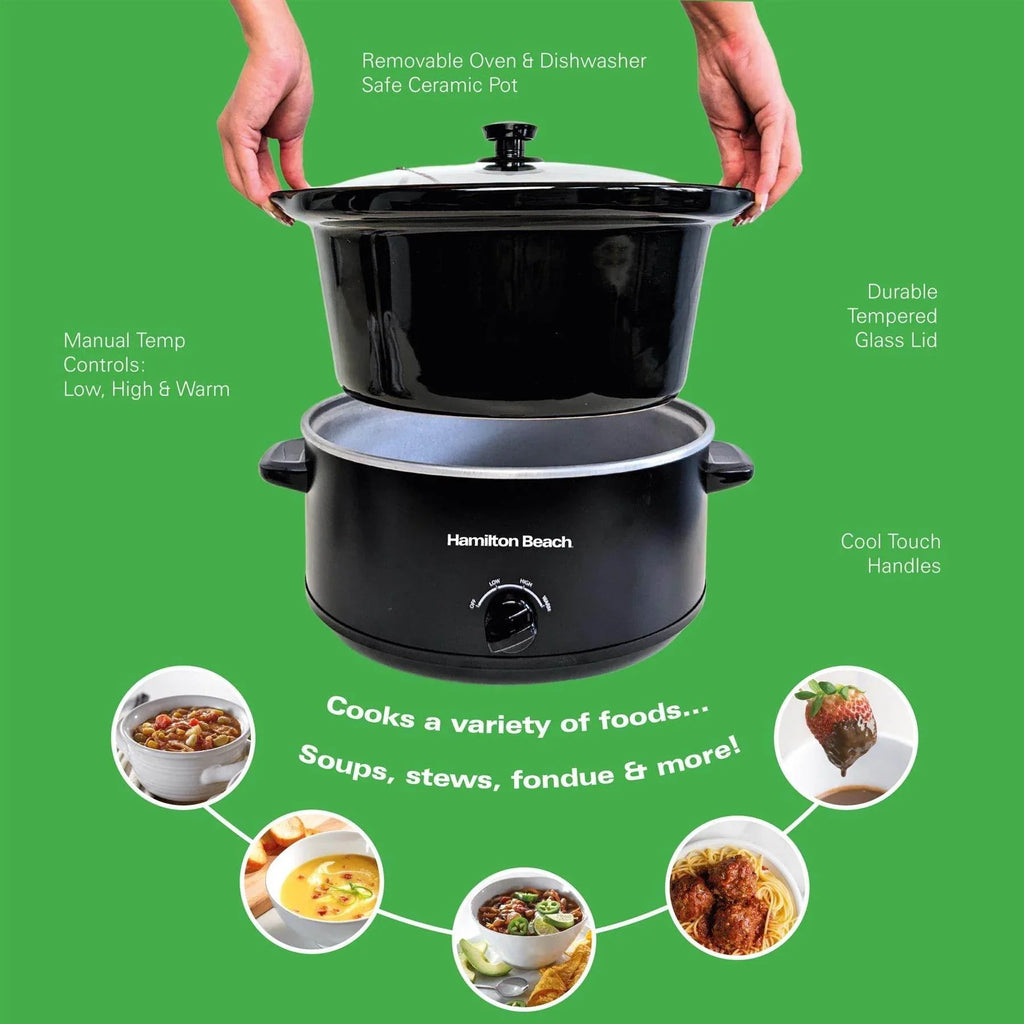 HAMILTON BEACH - The Comfort Cook 3.5L Slow Cooker - Black - HBSC040B - Kitchenary