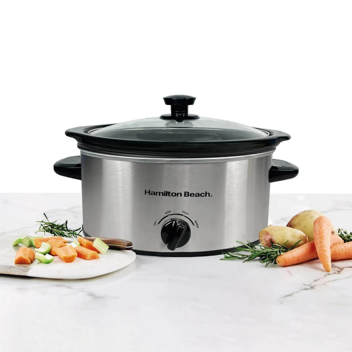 HAMILTON BEACH - The Comfort Cook 3.5L Slow Cooker - Silver - HBSC040S - Kitchenary