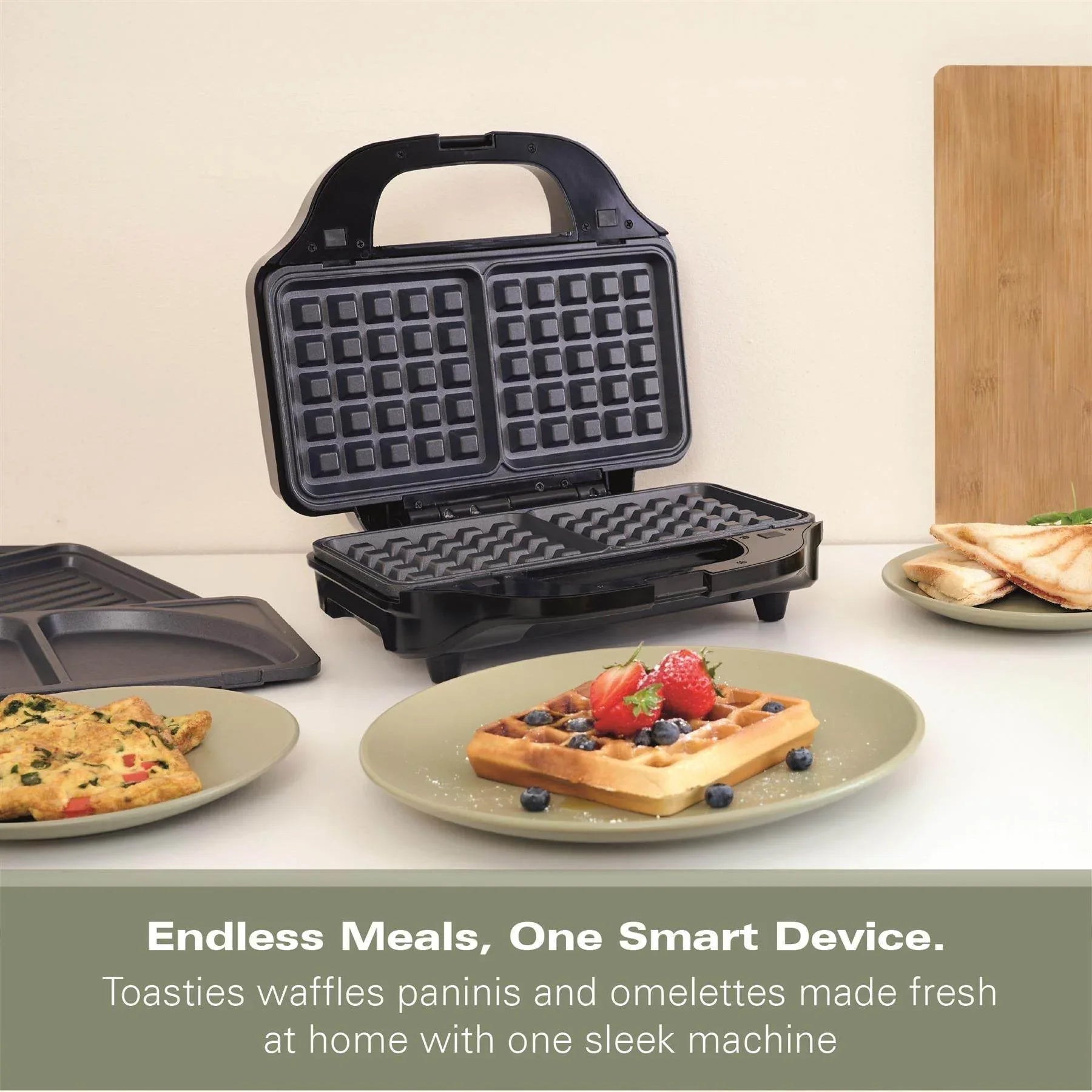 HAMILTON BEACH - XL 4-In-1 Deep Fill Sandwich Maker - Silver - HBSLS2002 - Kitchenary