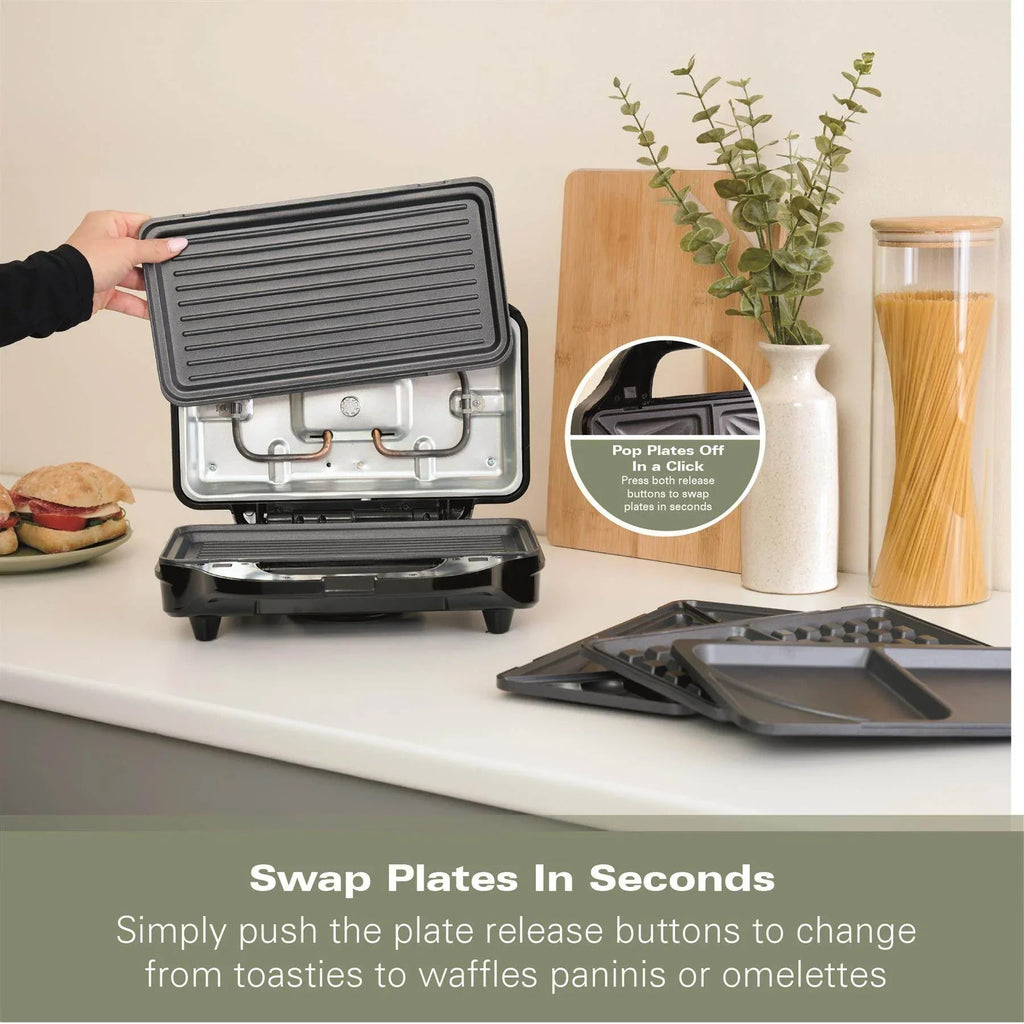 HAMILTON BEACH - XL 4-In-1 Deep Fill Sandwich Maker - Silver - HBSLS2002 - Kitchenary