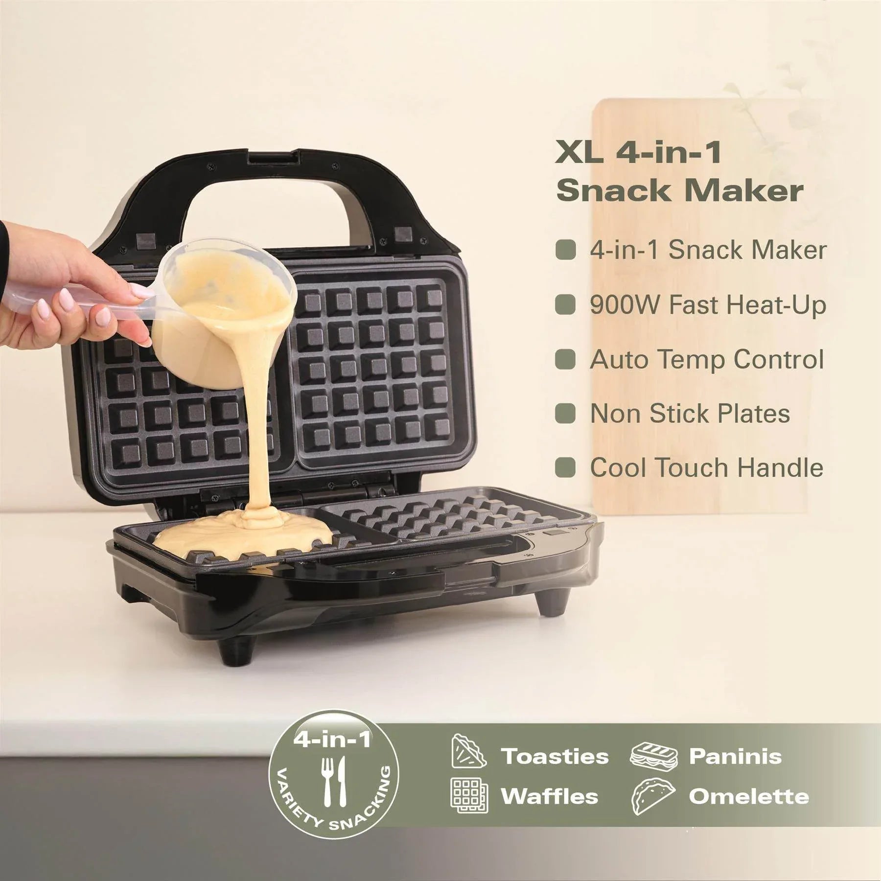 HAMILTON BEACH - XL 4-In-1 Deep Fill Sandwich Maker - Silver - HBSLS2002 - Kitchenary