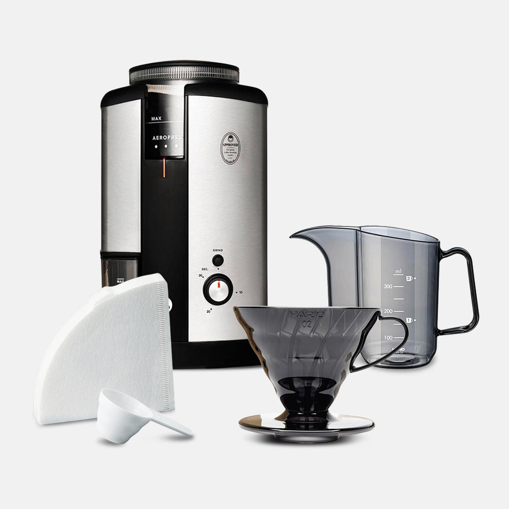 Wilfa x Hario V60 Starter Kit Bundle - Silver & Black