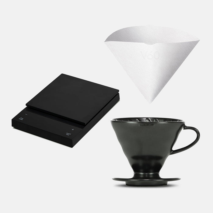 HARBUNDLE-002 - Hario Polaris and V60 Matte Black Ceramic Dripper Bundle - Kitchenary