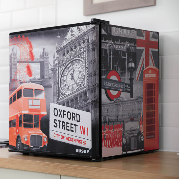 HUSKY - 43L Mini Fridge - London Themed - HUS-EL195 - Kitchenary