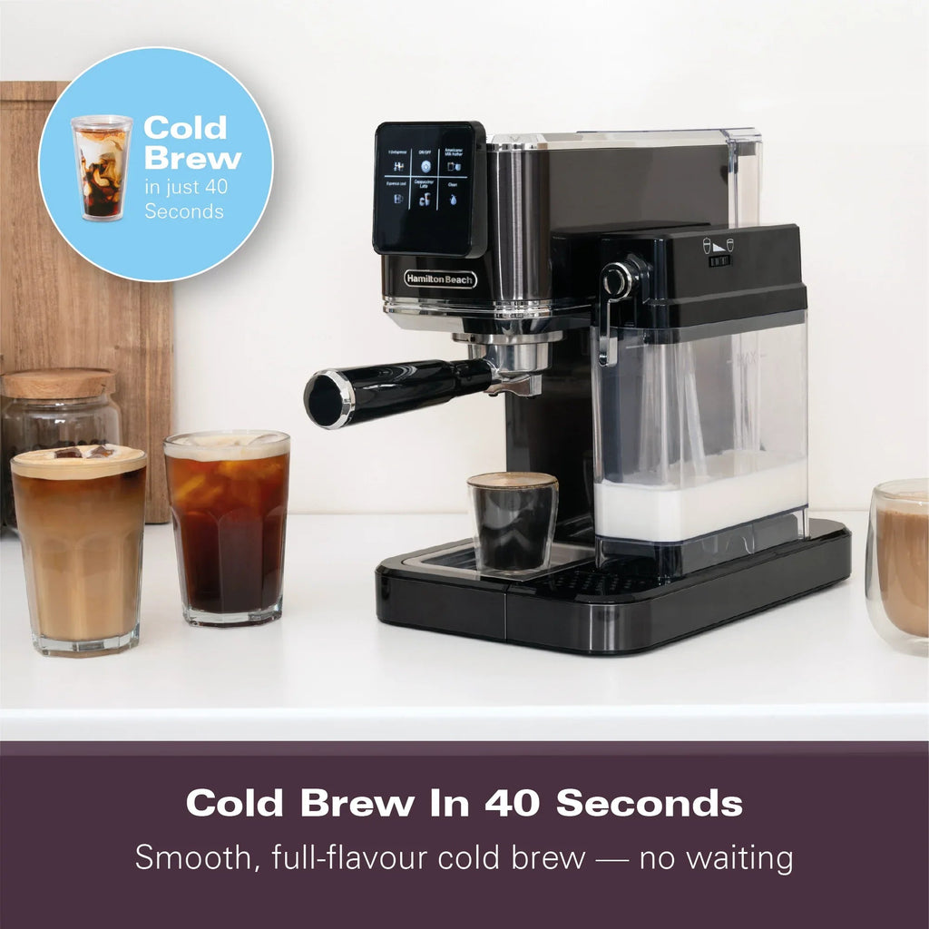 HAMILTON BEACH - BaristaPro+ Touch 8-in-1 Espresso Machine - Black - HBC7210B - Kitchenary