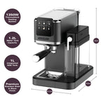 HAMILTON BEACH - BaristaPro+ Touch 8-in-1 Espresso Machine - Black - HBC7210B - Kitchenary