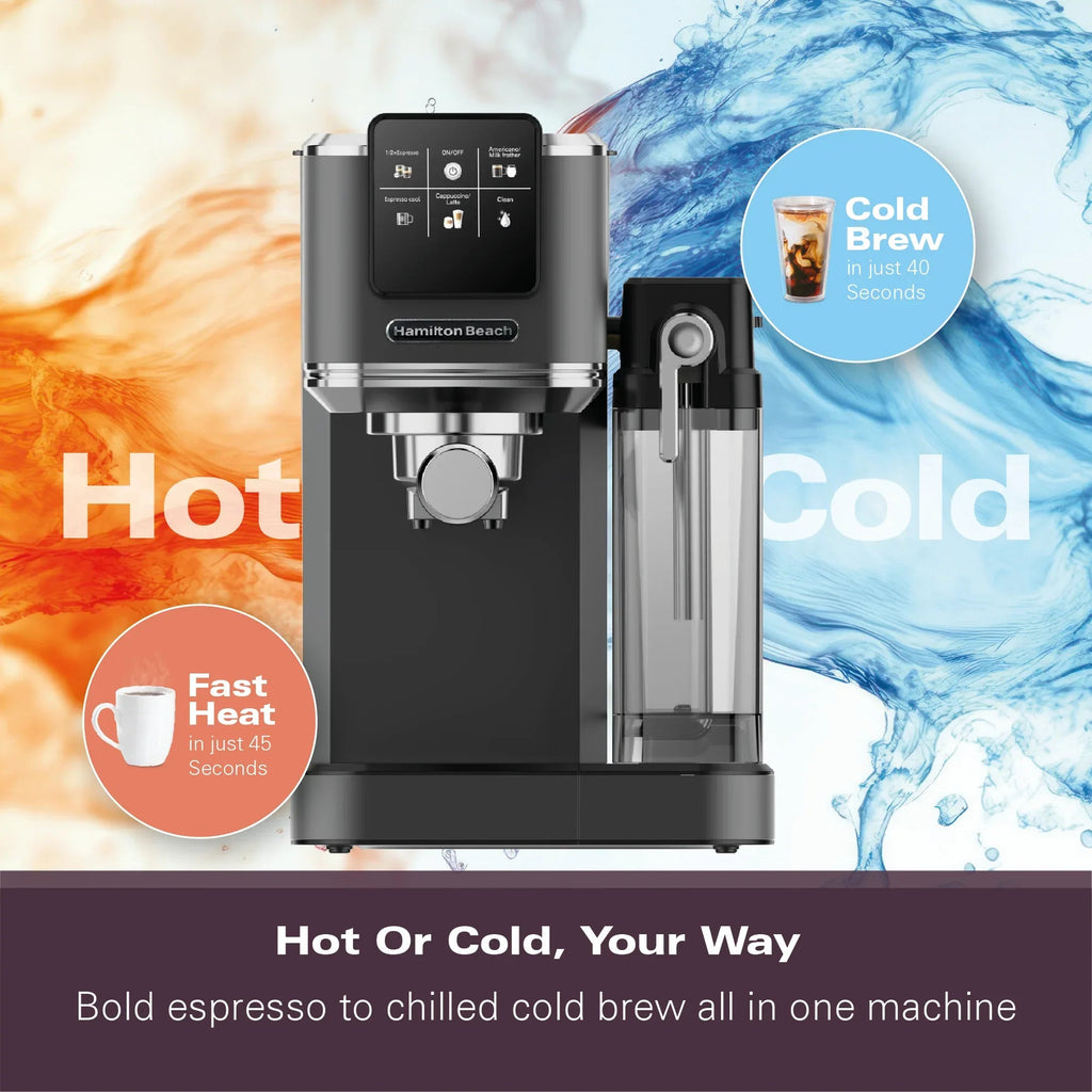 HAMILTON BEACH - BaristaPro+ Touch 8-in-1 Espresso Machine - Black - HBC7210B - Kitchenary