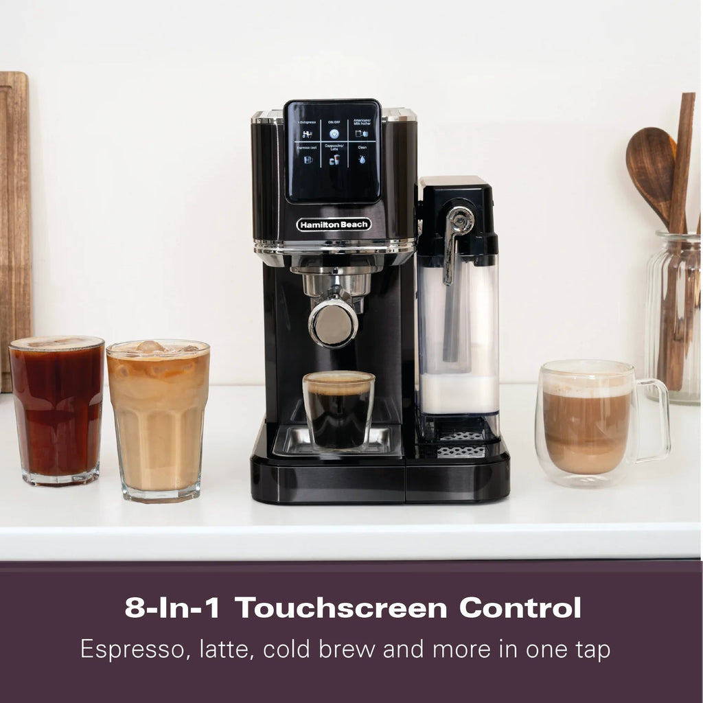 HAMILTON BEACH - BaristaPro+ Touch 8-in-1 Espresso Machine - Black - HBC7210B - Kitchenary