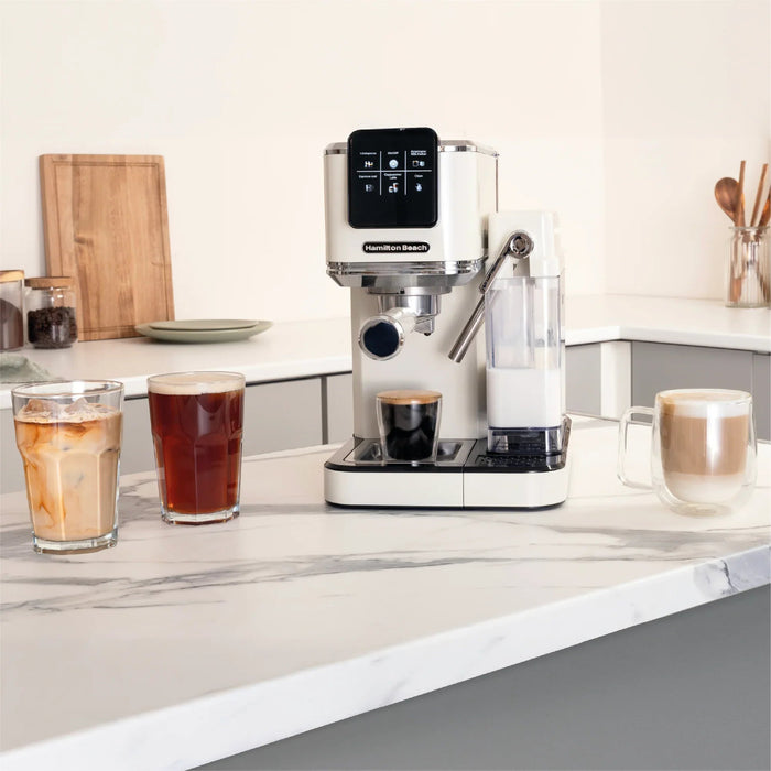 HAMILTON BEACH - BaristaPro+ Touch 8-in-1 Espresso Machine - Cream - HBC7210C - Kitchenary