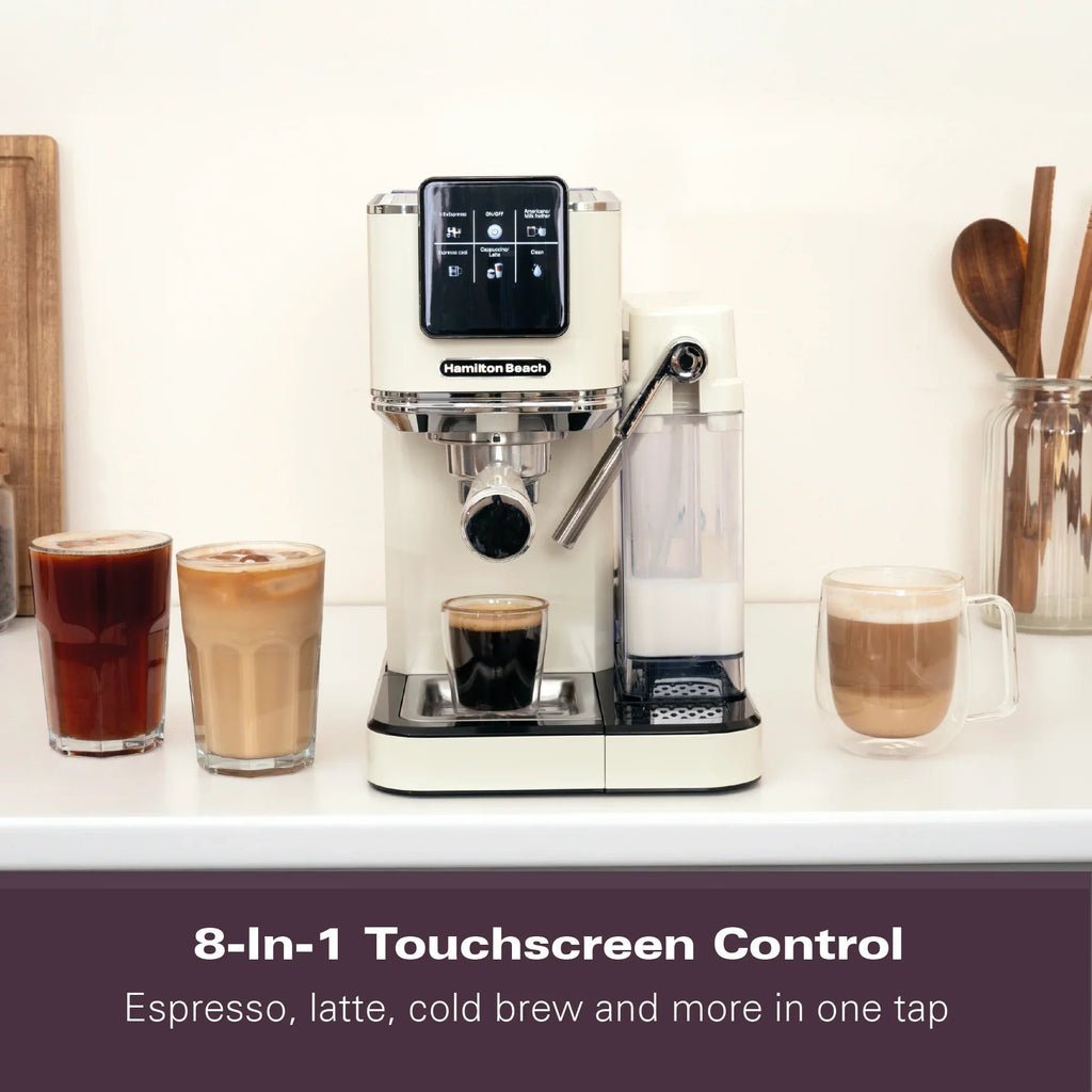 HAMILTON BEACH - BaristaPro+ Touch 8-in-1 Espresso Machine - Cream - HBC7210C - Kitchenary