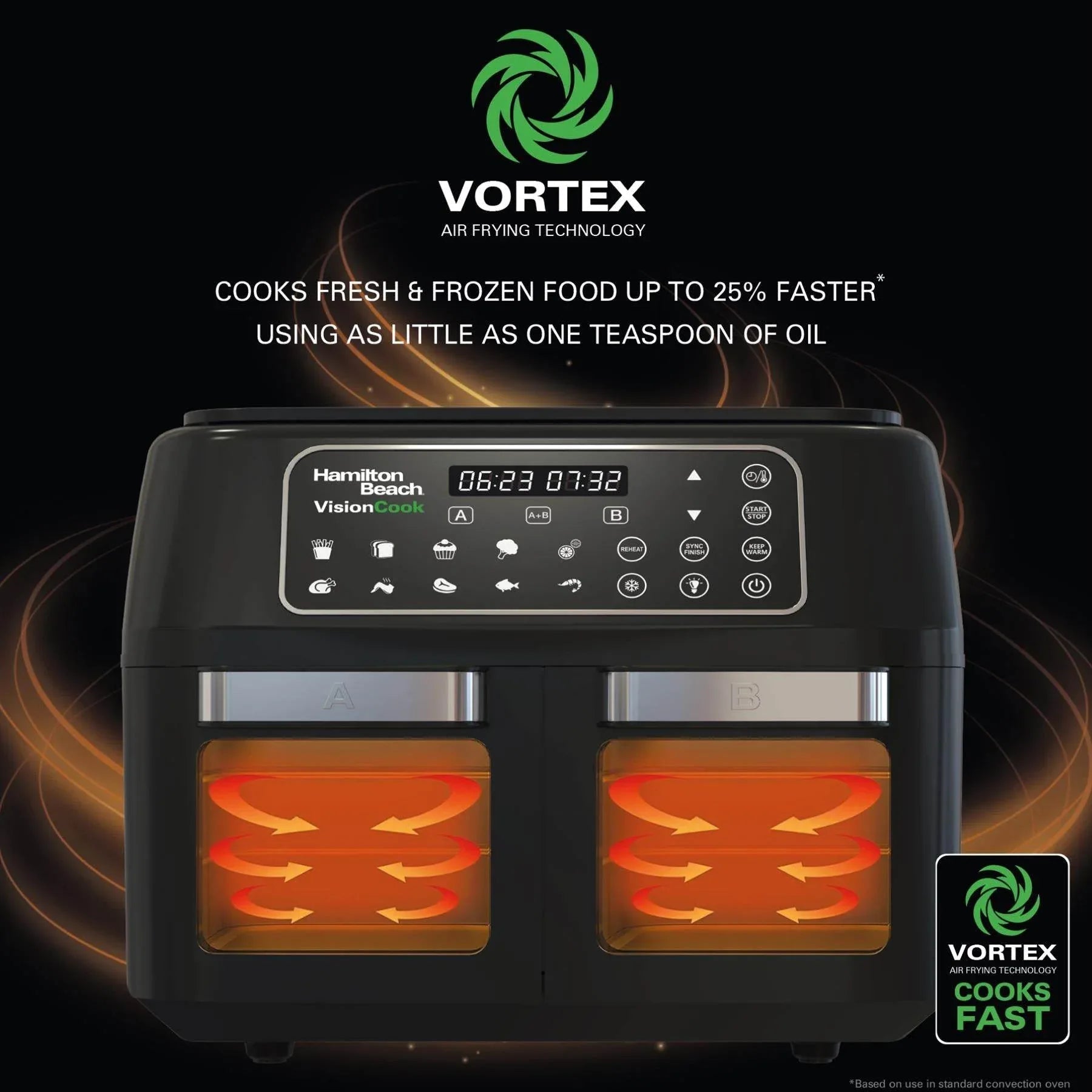 HAMILTON BEACH - VisionCook 11L Digital Dual Air Fryer Oven - HB2116A - Kitchenary