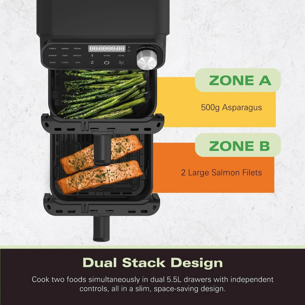 HAMILTON BEACH - XXL Dual Stack 2 Drawer Air Fryer - HBA11B - Kitchenary