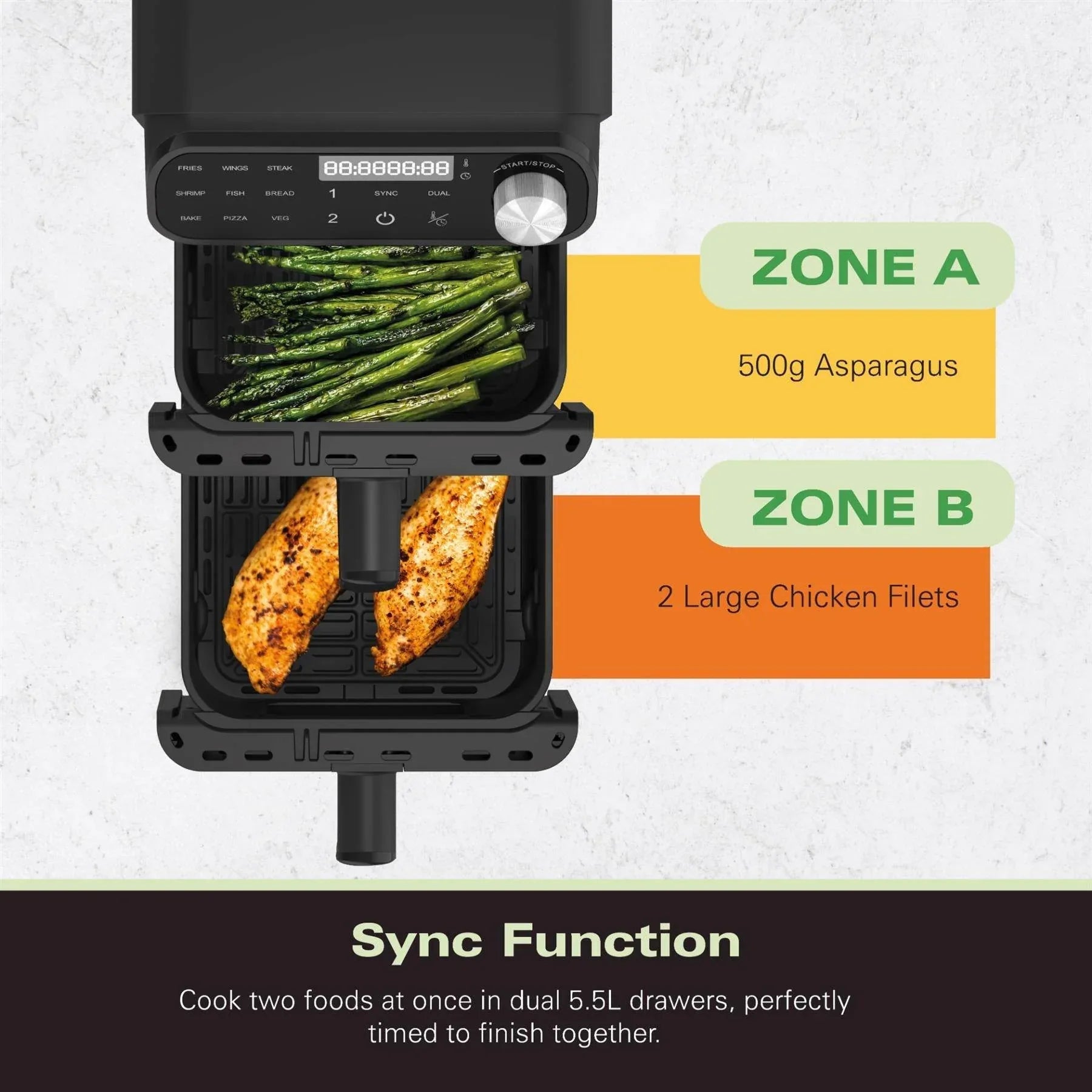 HAMILTON BEACH - XXL Dual Stack 2 Drawer Air Fryer - HBA11B - Kitchenary
