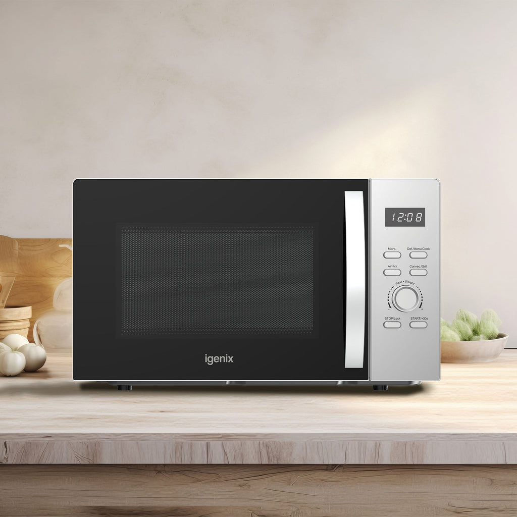 IGENIX - 28 Litre 850W Digital Combination Microwave with Air Fry Function - Silver  - IGMC02890S - Kitchenary