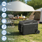 IGENIX - 50L Portable Fridge Freezer - Black - IGBF04000B - Kitchenary