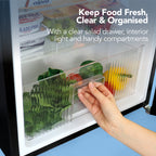 IGENIX - 96 Litre 47cm Under Counter Fridge Freezer - Black - IG347FFB - Kitchenary