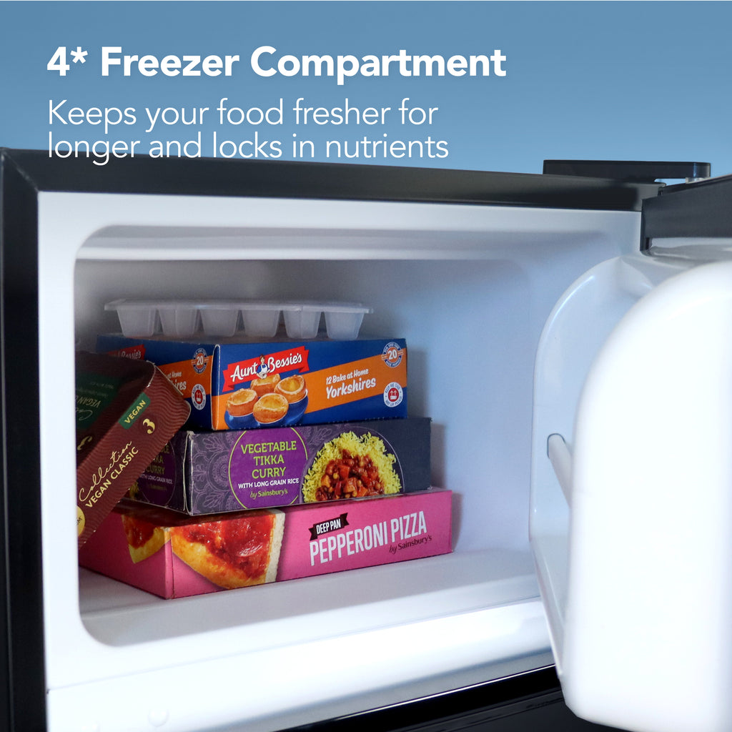 IGENIX - 96 Litre 47cm Under Counter Fridge Freezer - Black - IG347FFB - Kitchenary