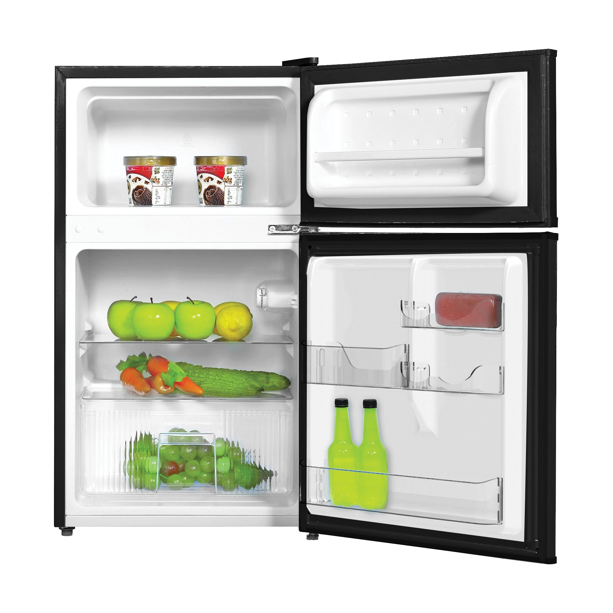 IGENIX - 96 Litre 47cm Under Counter Fridge Freezer - Black - IG347FFB - Kitchenary